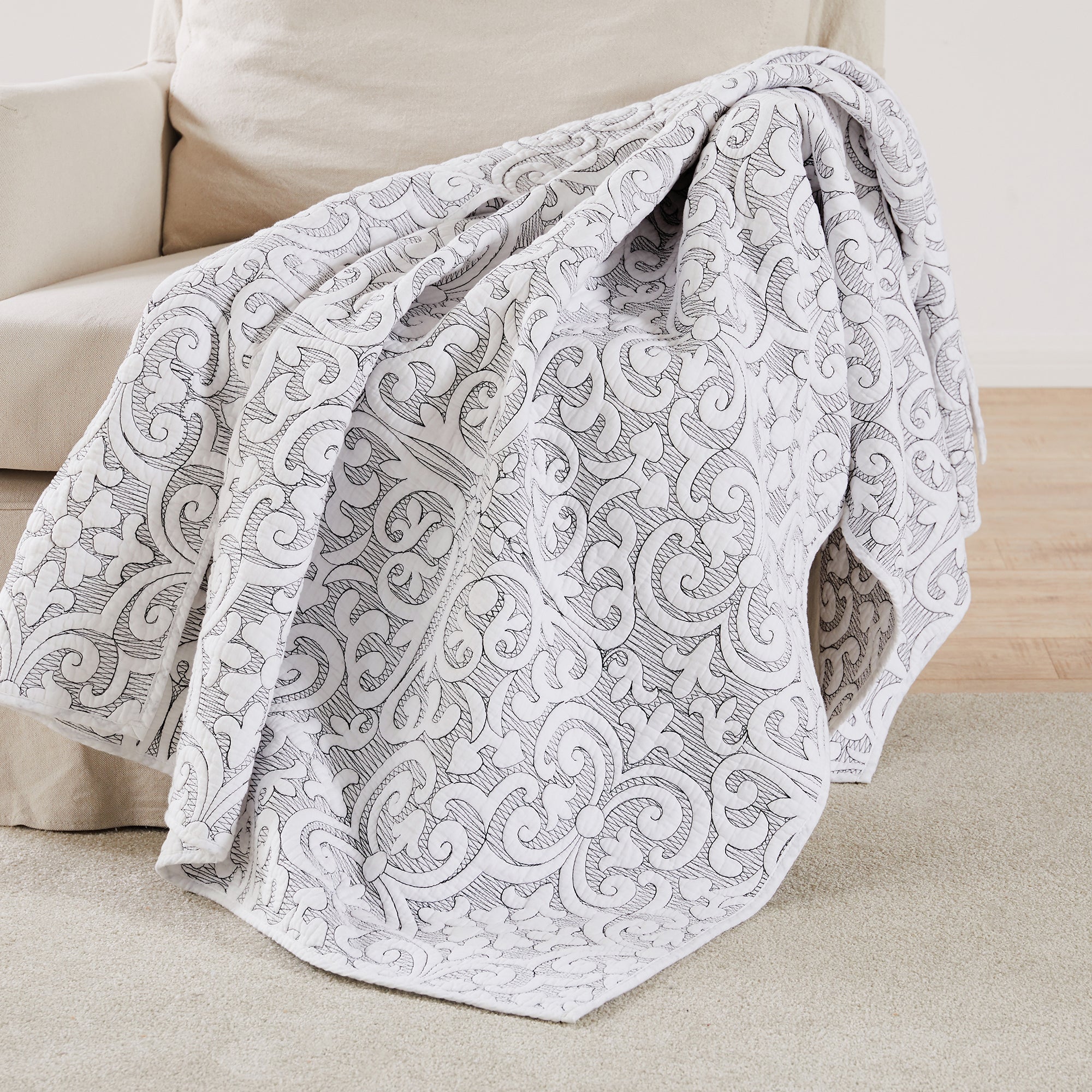 Levtex Home BH Sherbourne Stitch Quilted Throw Throws
