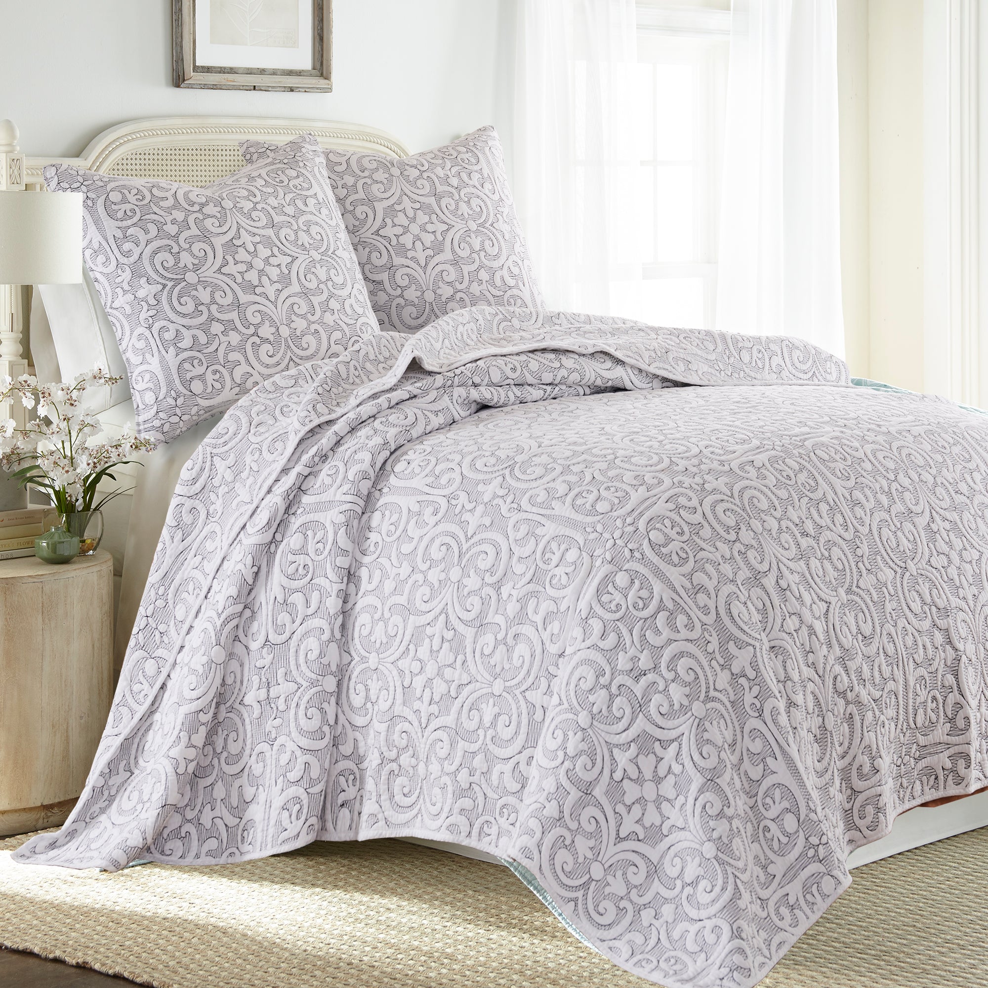 Levtex Home Sherbourne Stitch Euro Sham Set of 2 Euro Shams