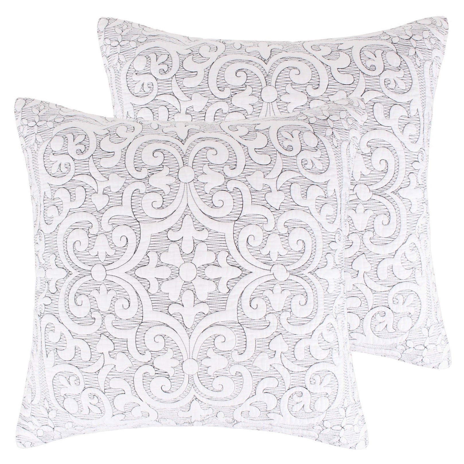 Levtex Home Sherbourne Stitch Euro Sham Set of 2 Euro Shams