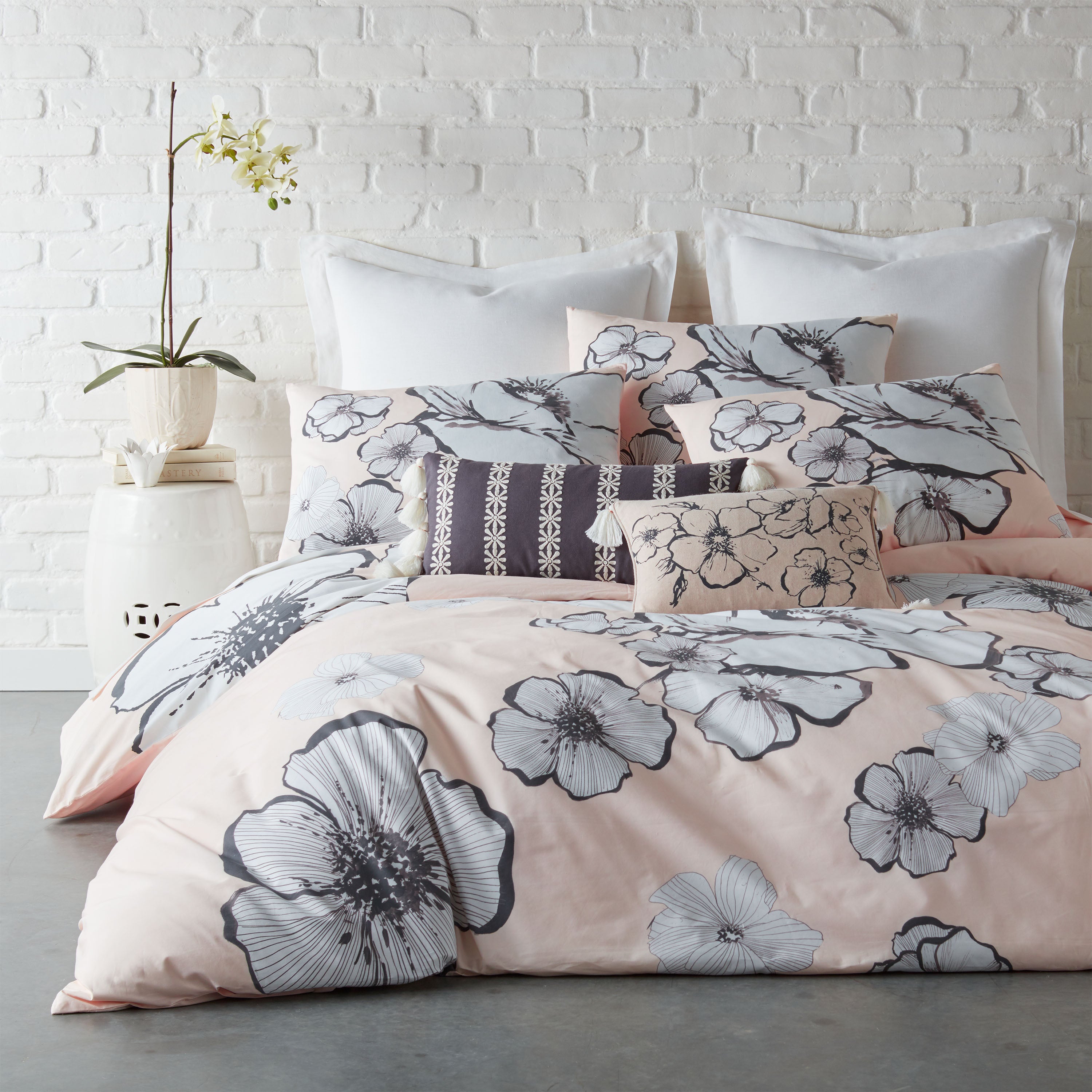 Levtex Home Blooming Floral Stitching Petal Pillow Decorative Pillows