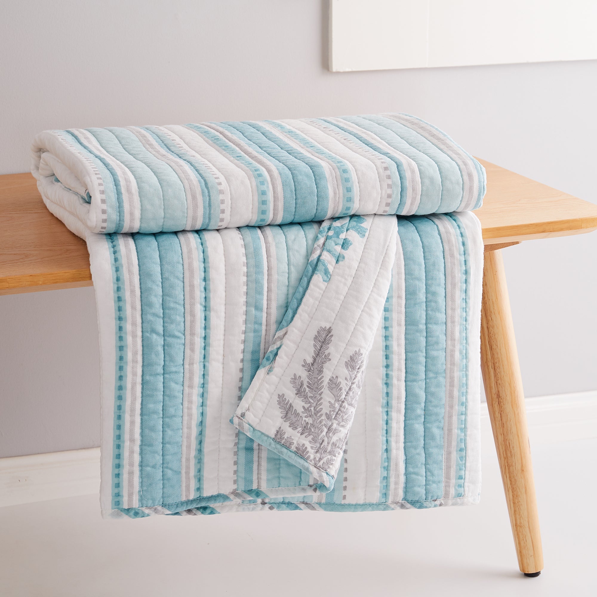 Levtex Home Cape Coral Stripe Quilted Throw Throws