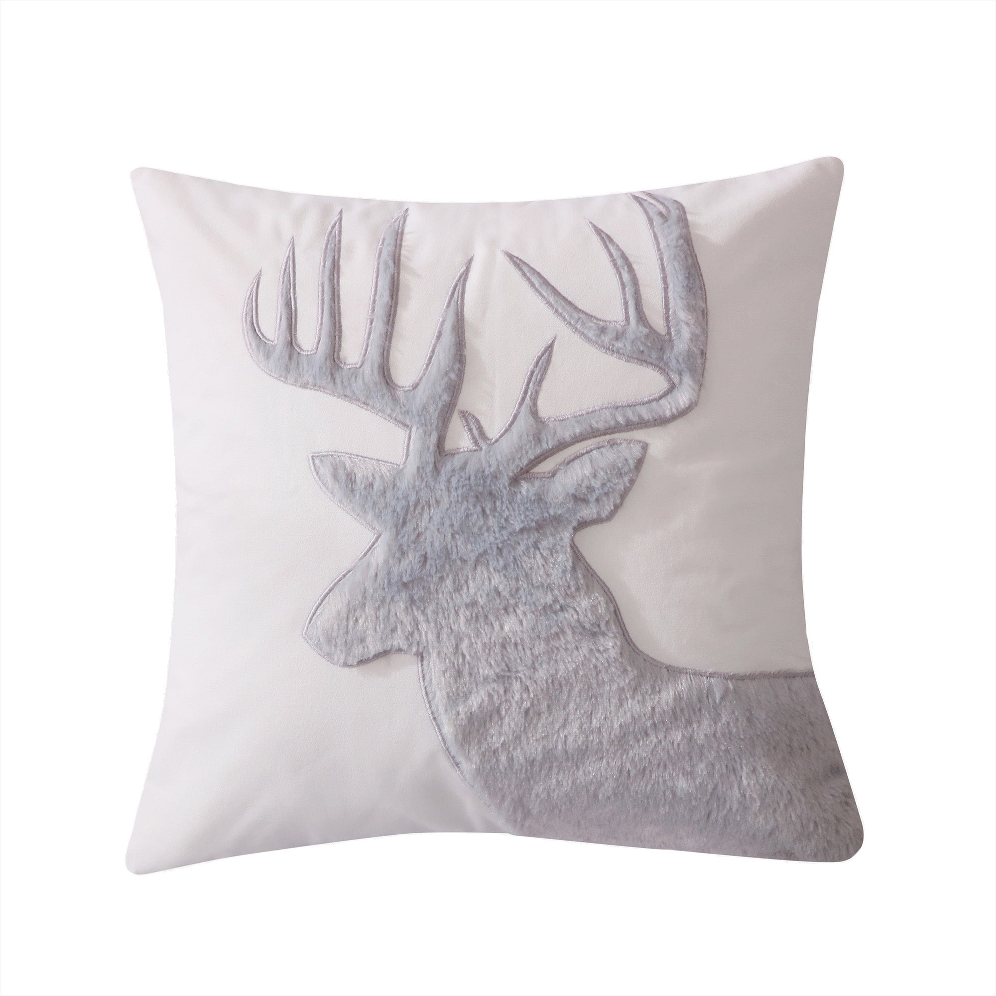 Levtex Home Camden Grey Faux Fur Moose Pillow Decorative Pillows