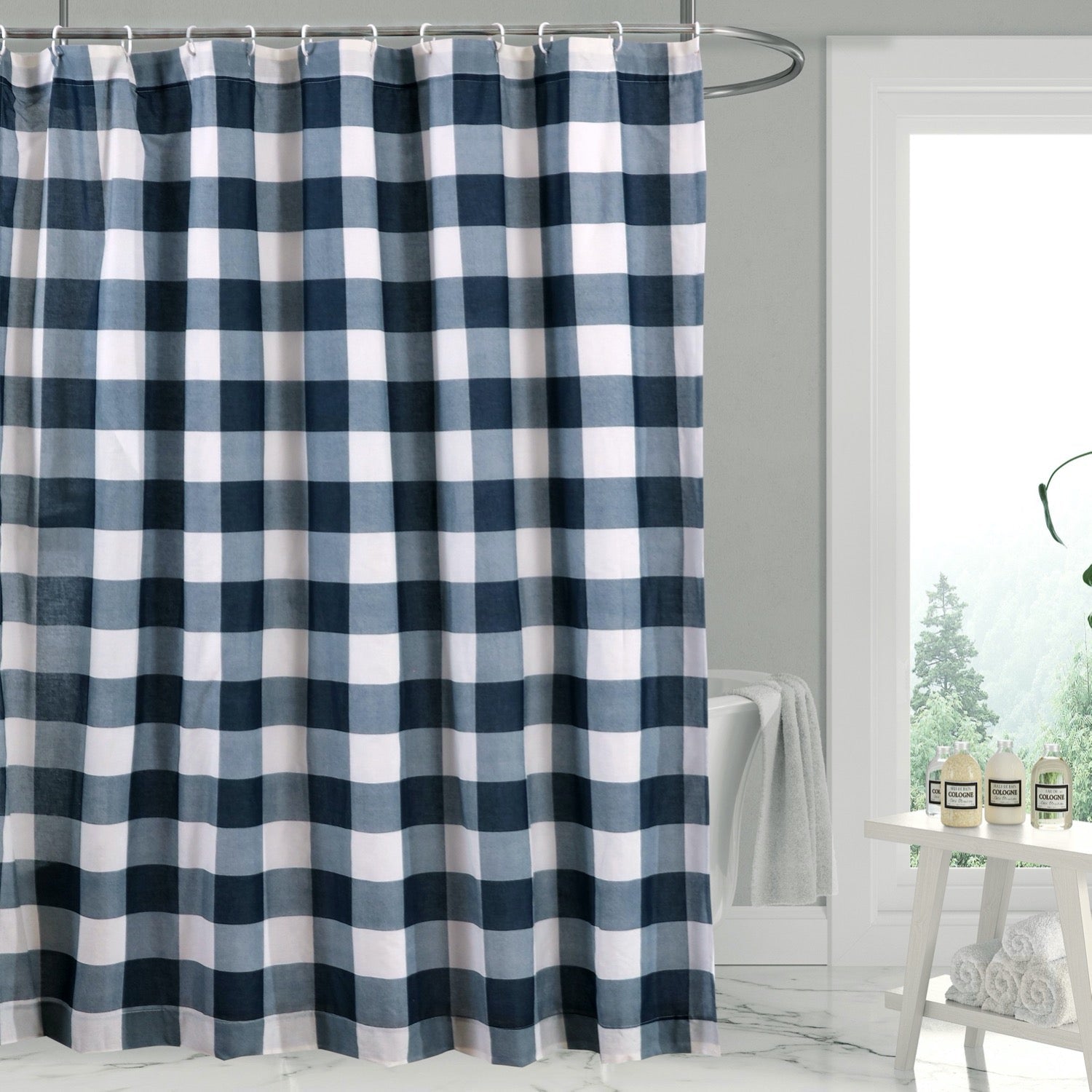 Levtex Home Camden Navy Shower Curtain Shower Curtains