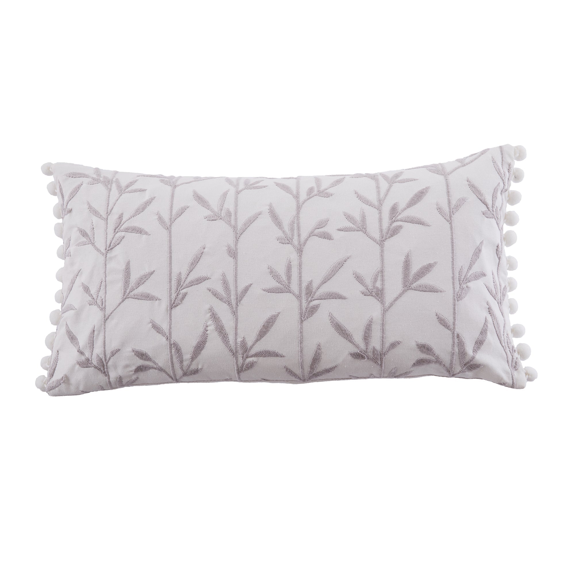 Levtex Home Pippa Embroidered Leaves Pom Pillow Decorative Pillows