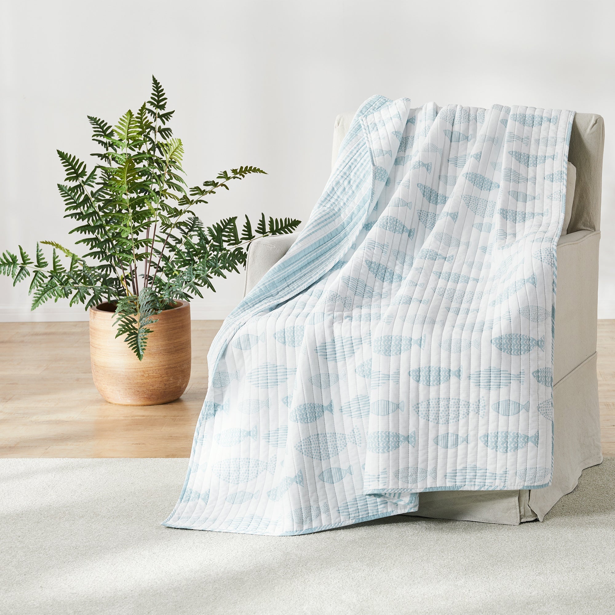 Levtex Home Aqua Breeze Quilted Throw Throws