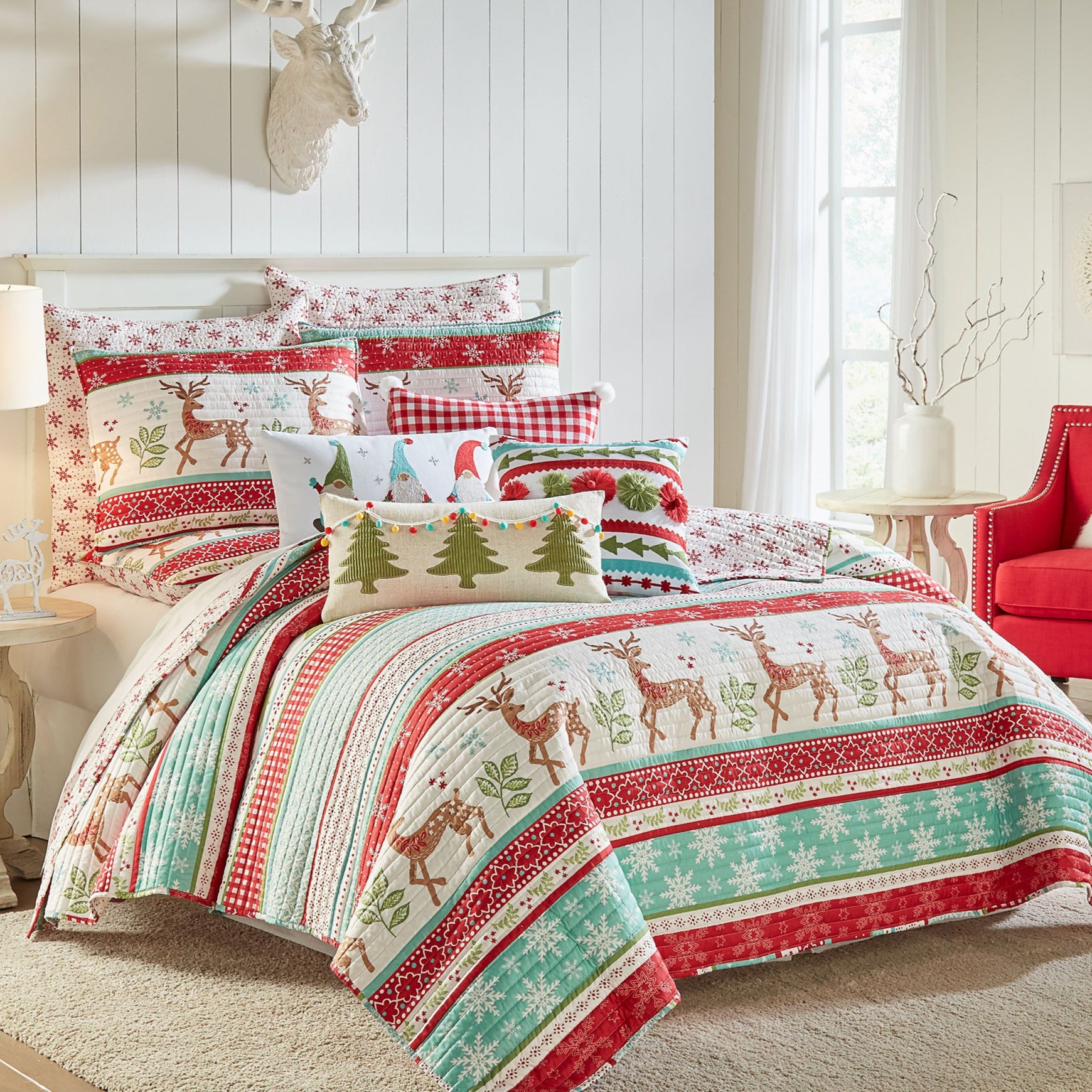 Levtex Home Let It Snow Euro Sham Set of 2 Euro Shams