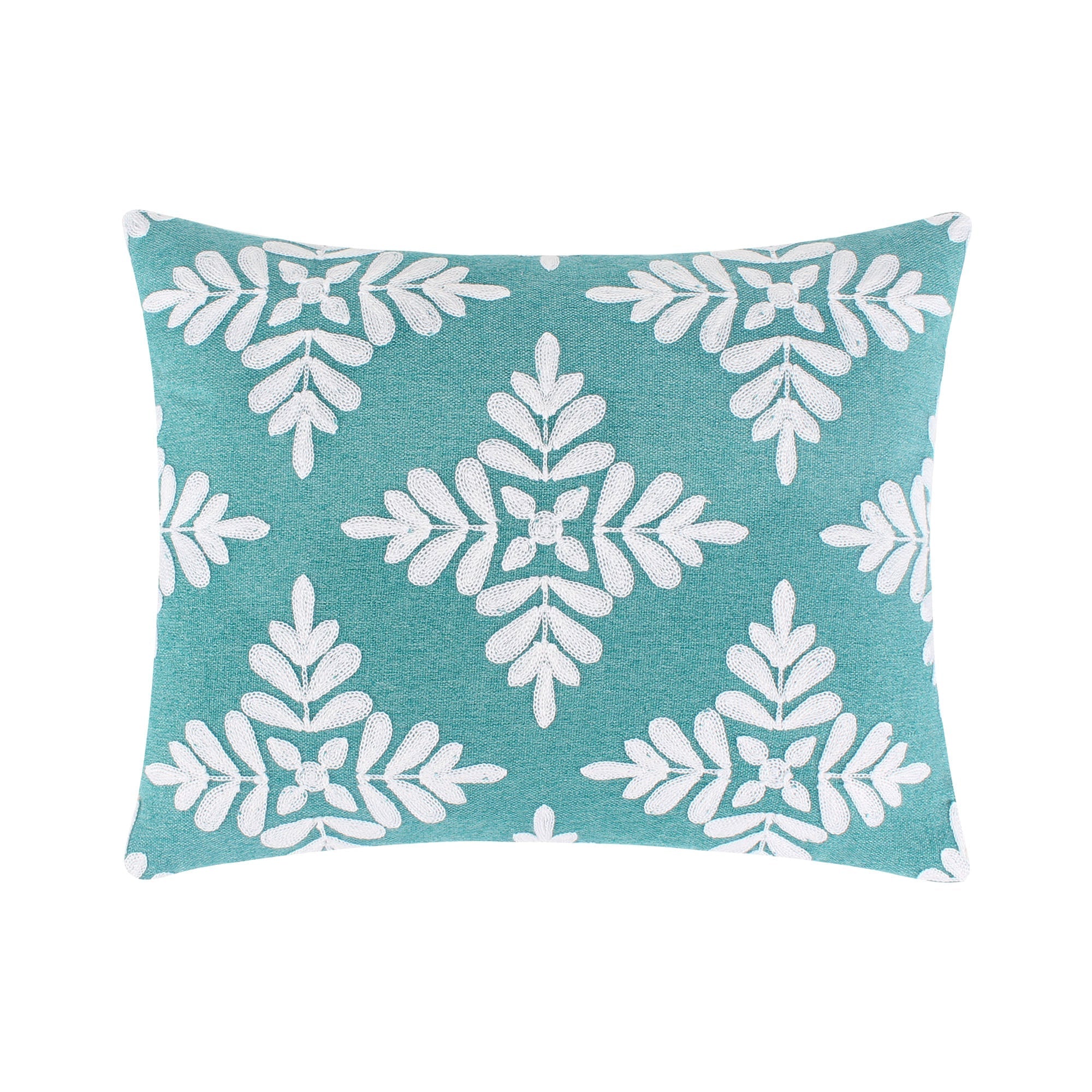 Levtex Home Bellamy Teal Crewel Medallion Pillow Decorative Pillows
