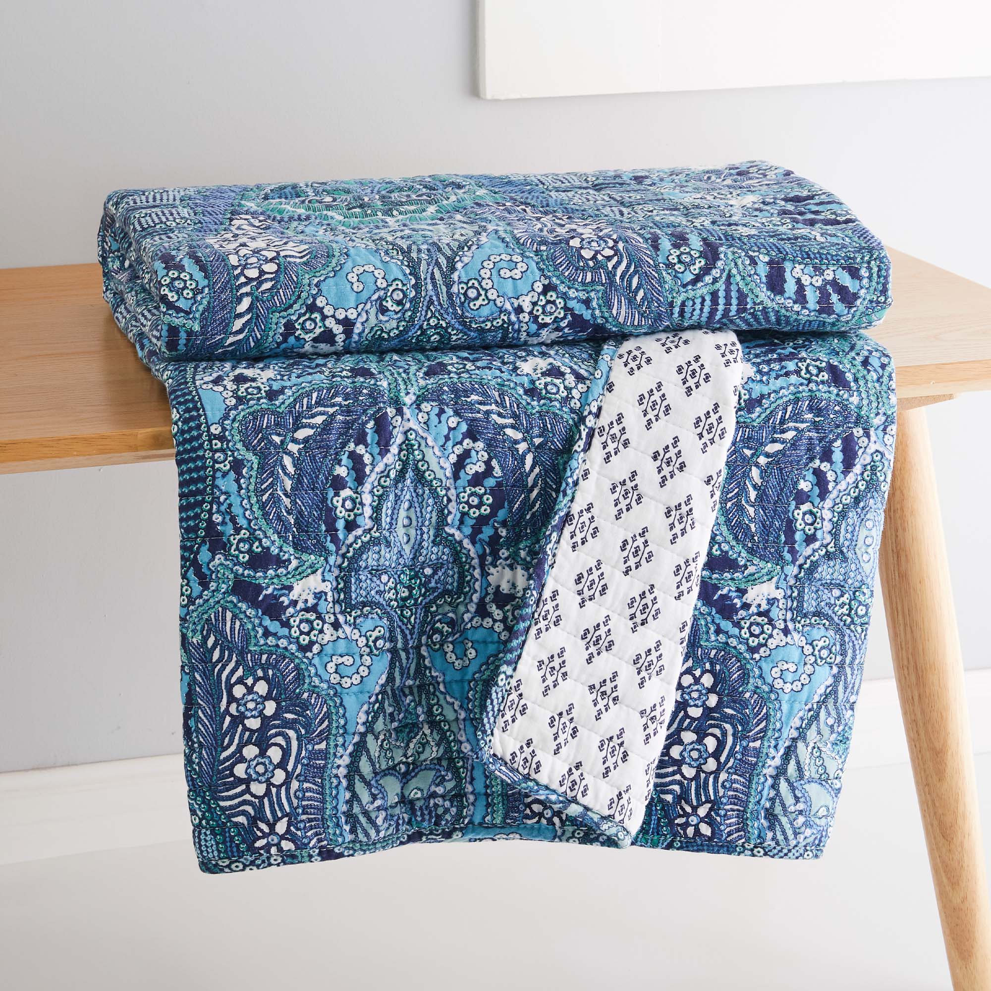 Levtex Home Bellamy Teal Quilted Throw Throws