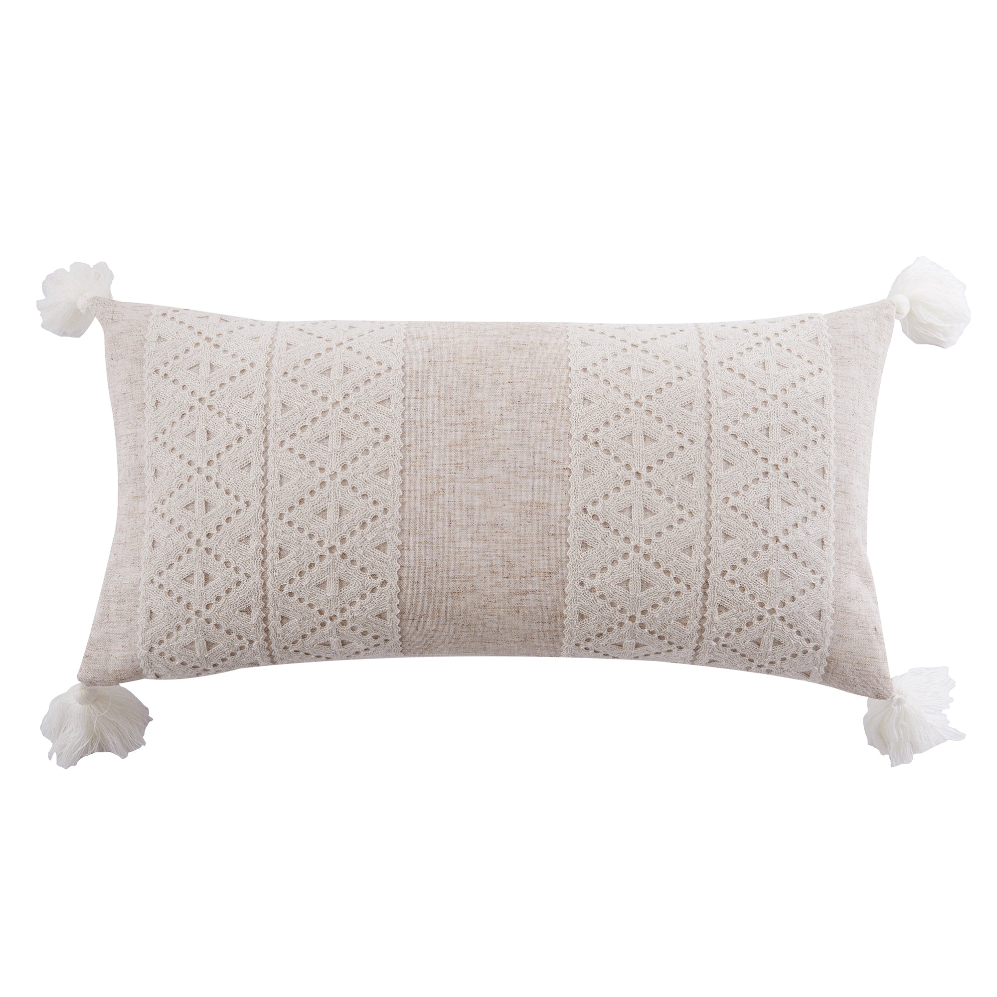 Levtex Home Sanira Diamond Applique Tassel Pillow Decorative Pillows