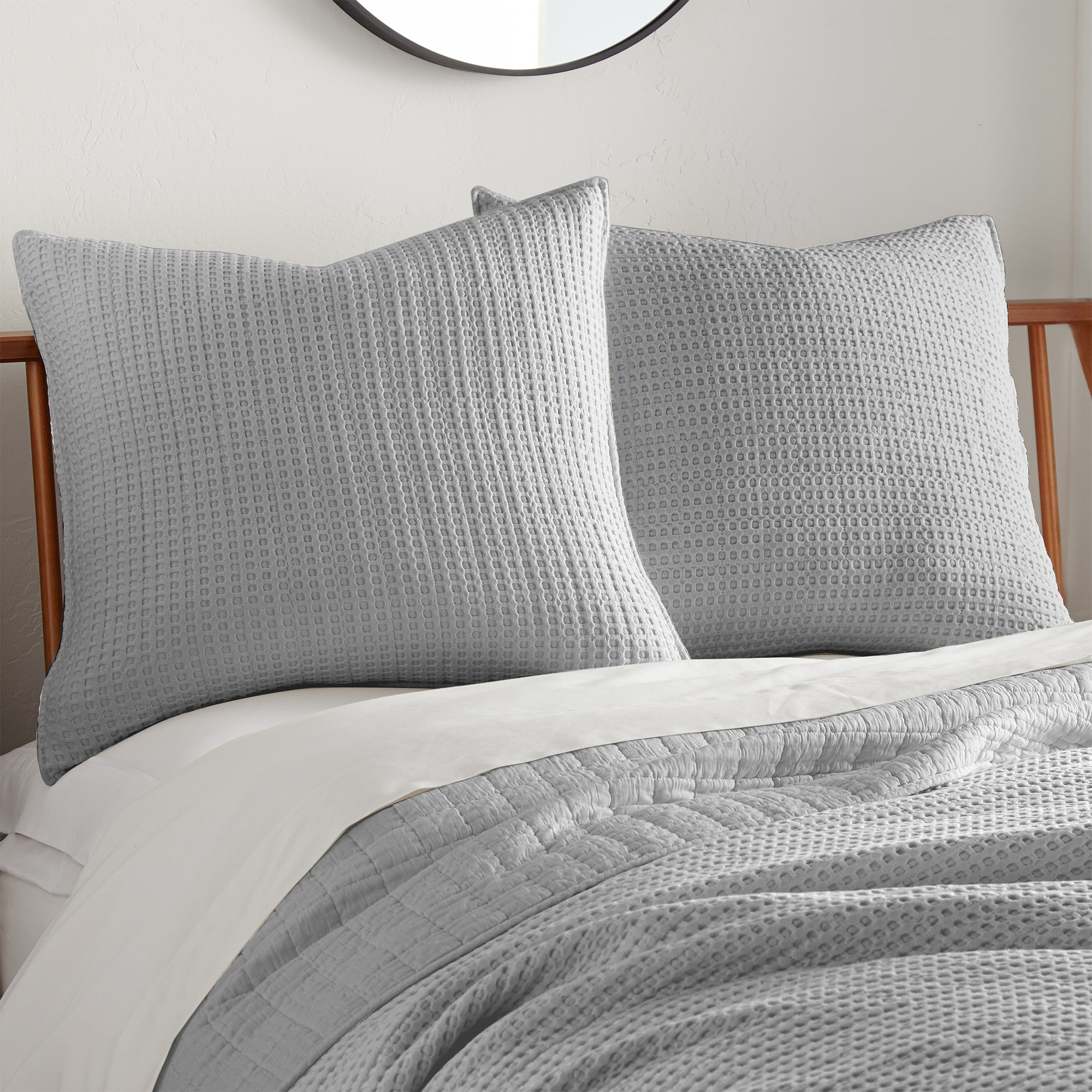 Levtex Home Mills Waffle Euro Sham Set of 2 Euro Shams