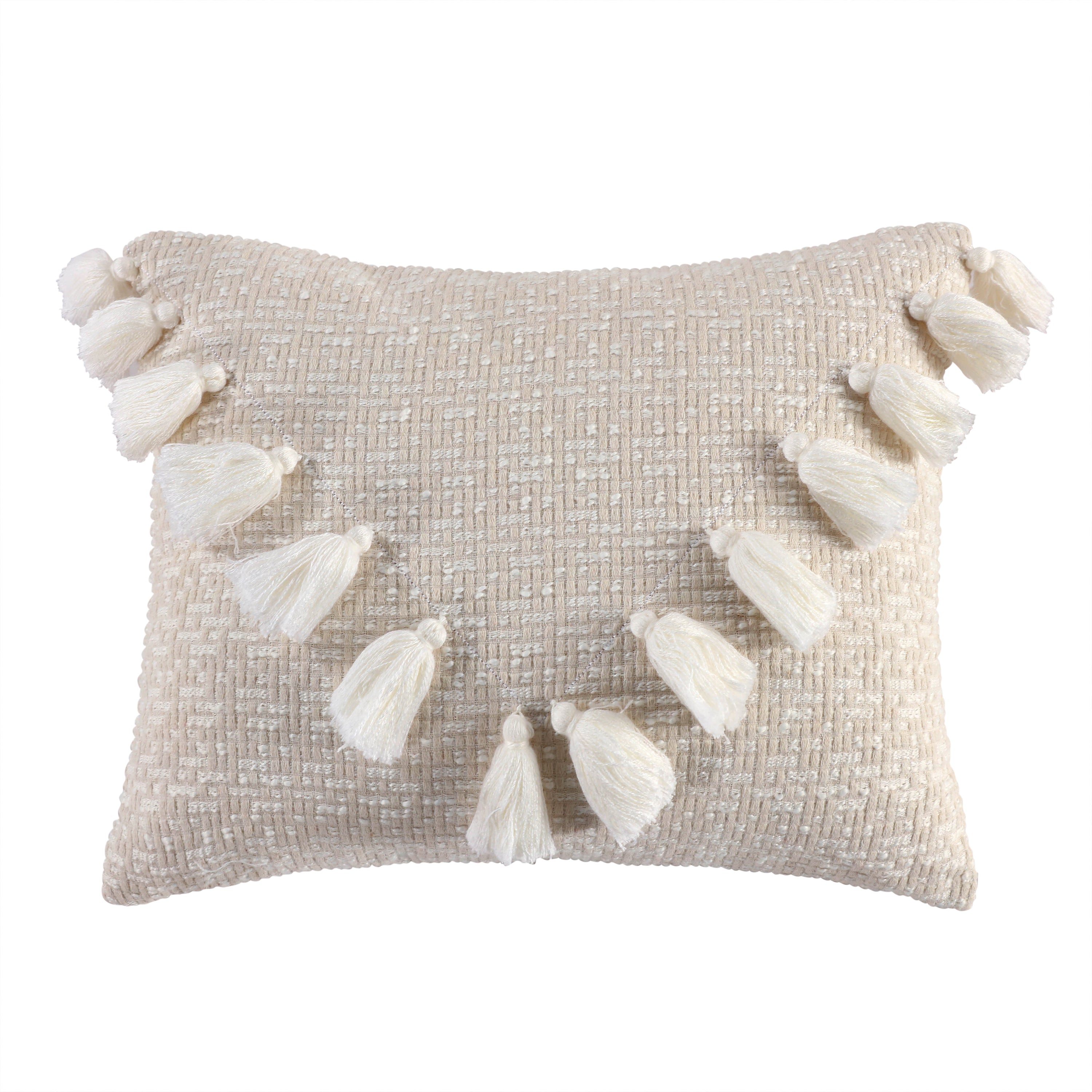 Levtex Home Mills Waffle Textured Tassel Pillow Decorative Pillows
