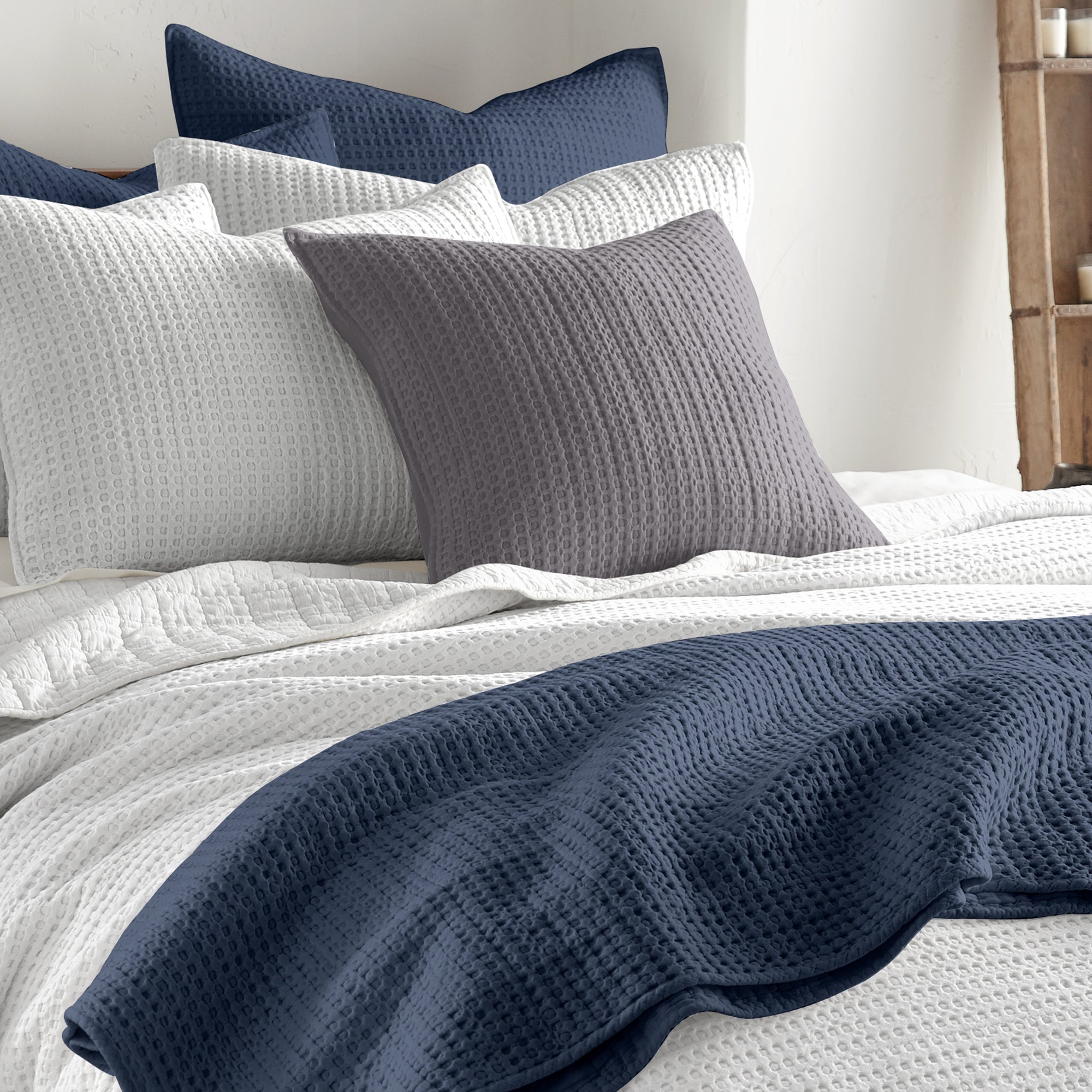 Levtex Home Mills Waffle Square Pillow Decorative Pillows
