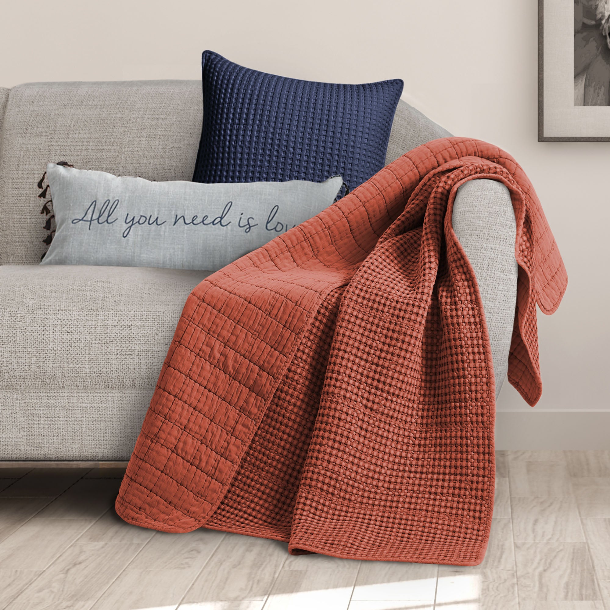 Levtex Home Mills Waffle Quilted Throw Throws