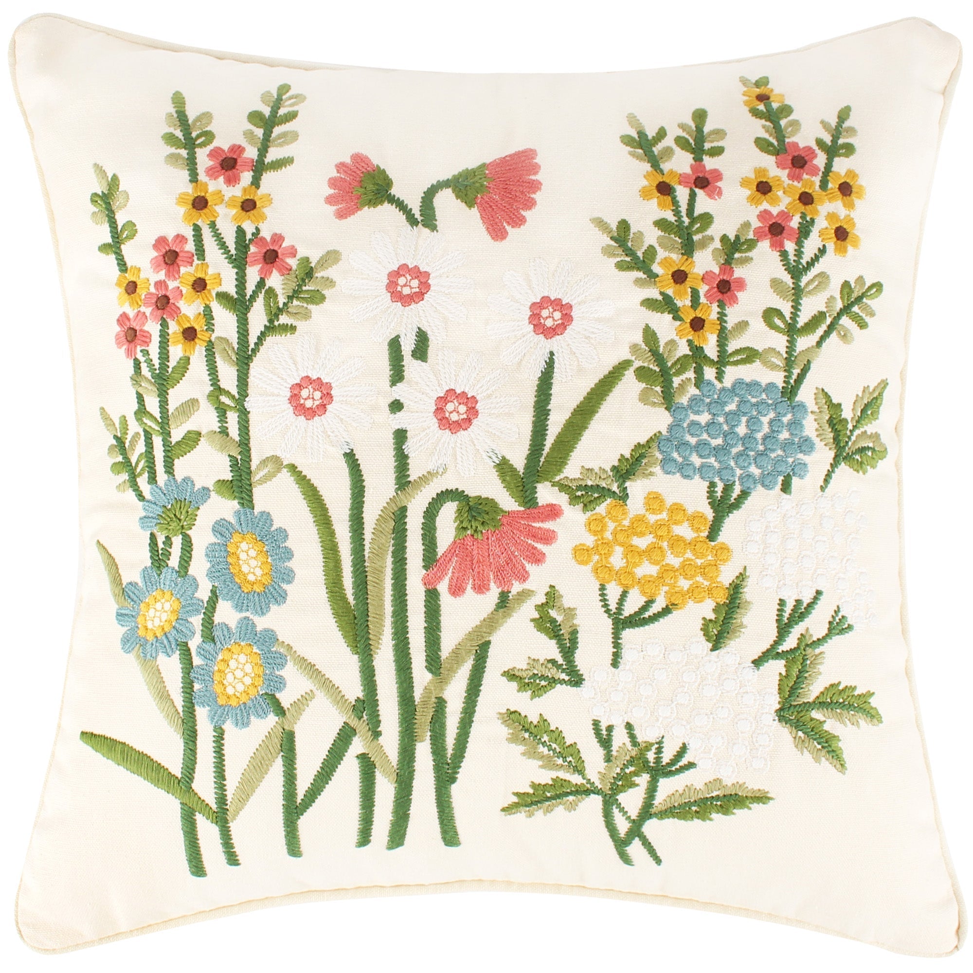 Levtex Home Viviana Cream Flower Pillow Decorative Pillows