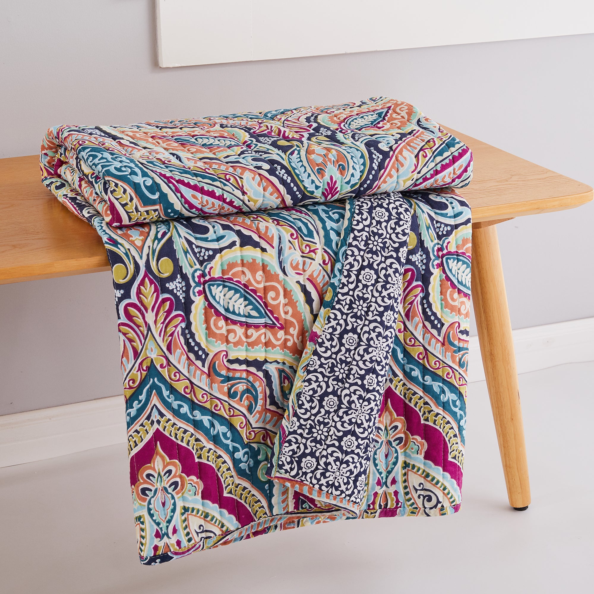 Levtex Home Magnolia Navy Quilted Throw Throws