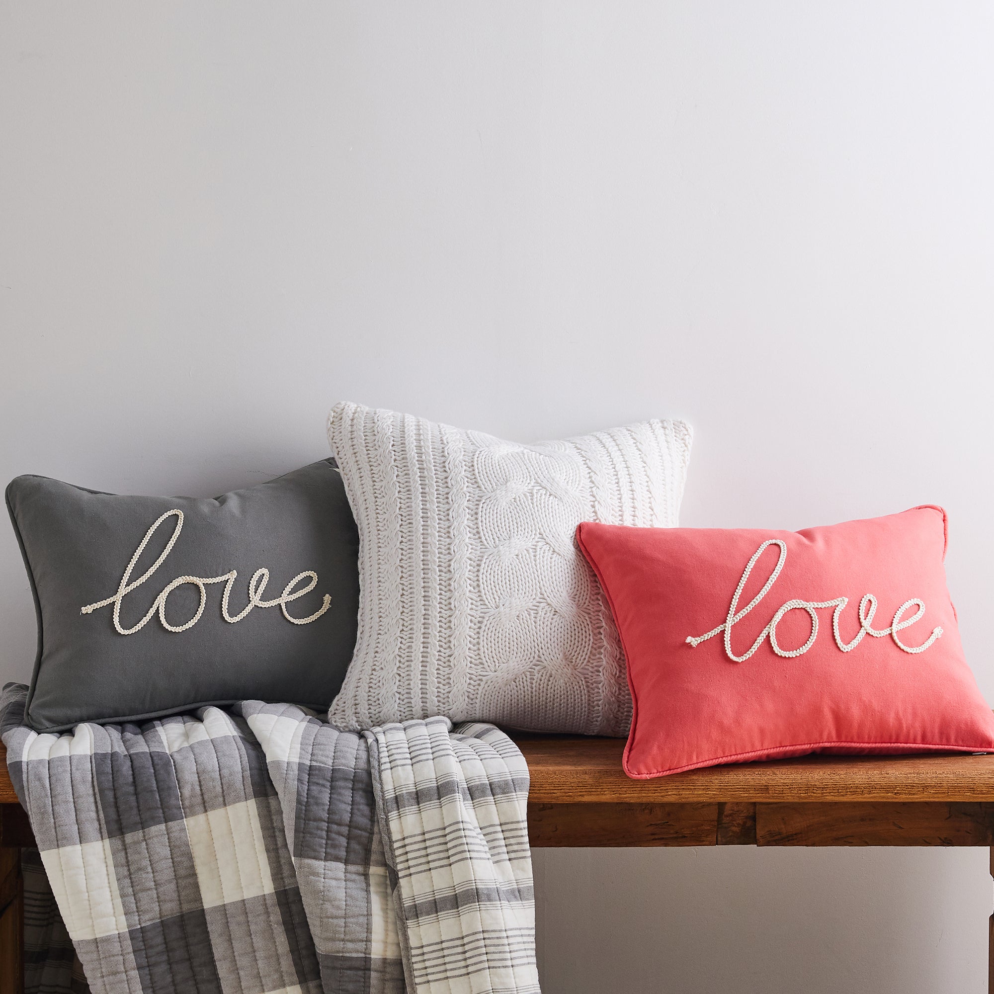Levtex Home Love Pillow Coral Decorative Pillows