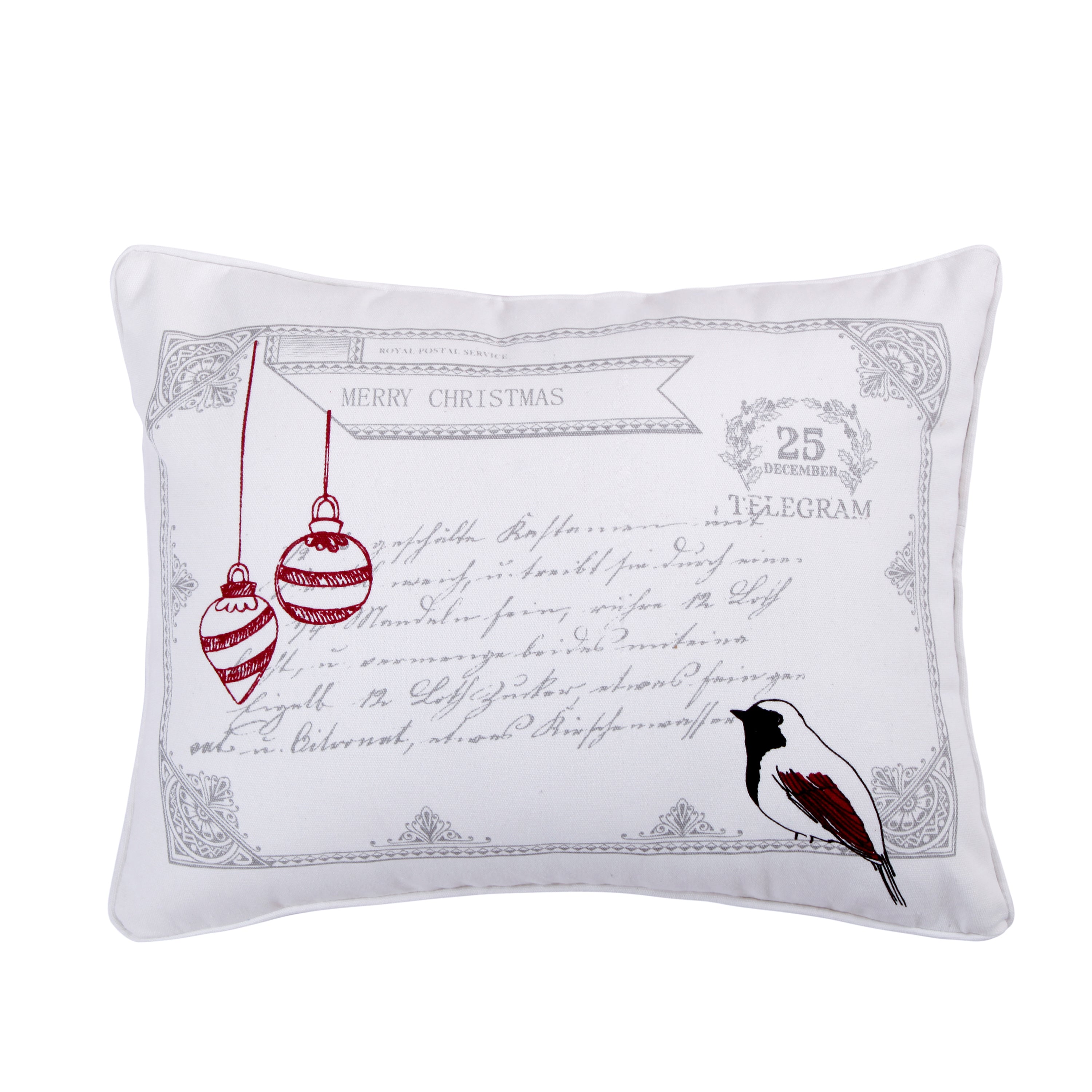 Levtex Home Holly Birds Postcard Pillow Decorative Pillows