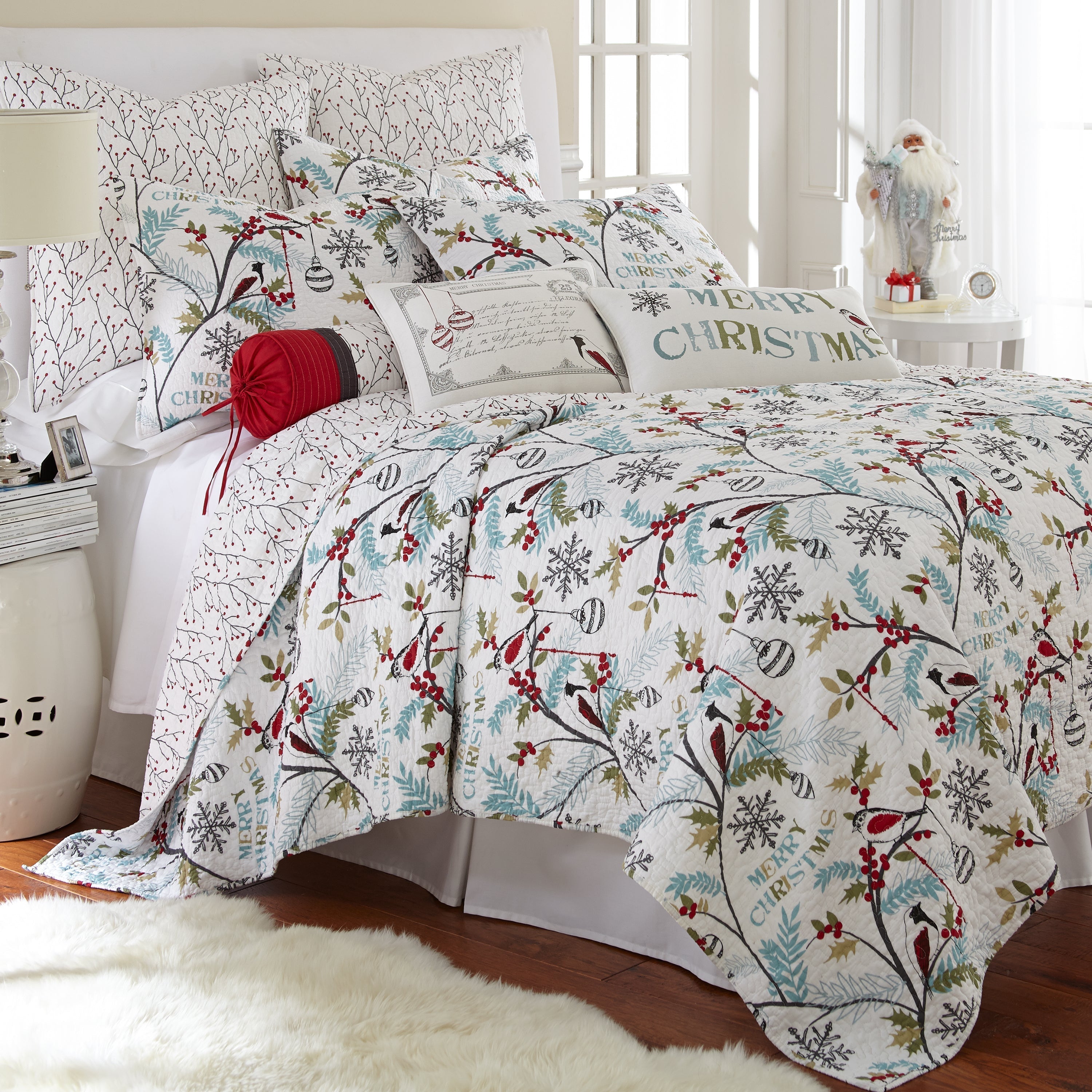 Levtex Home Holly Merry Christmas Pillow Decorative Pillows