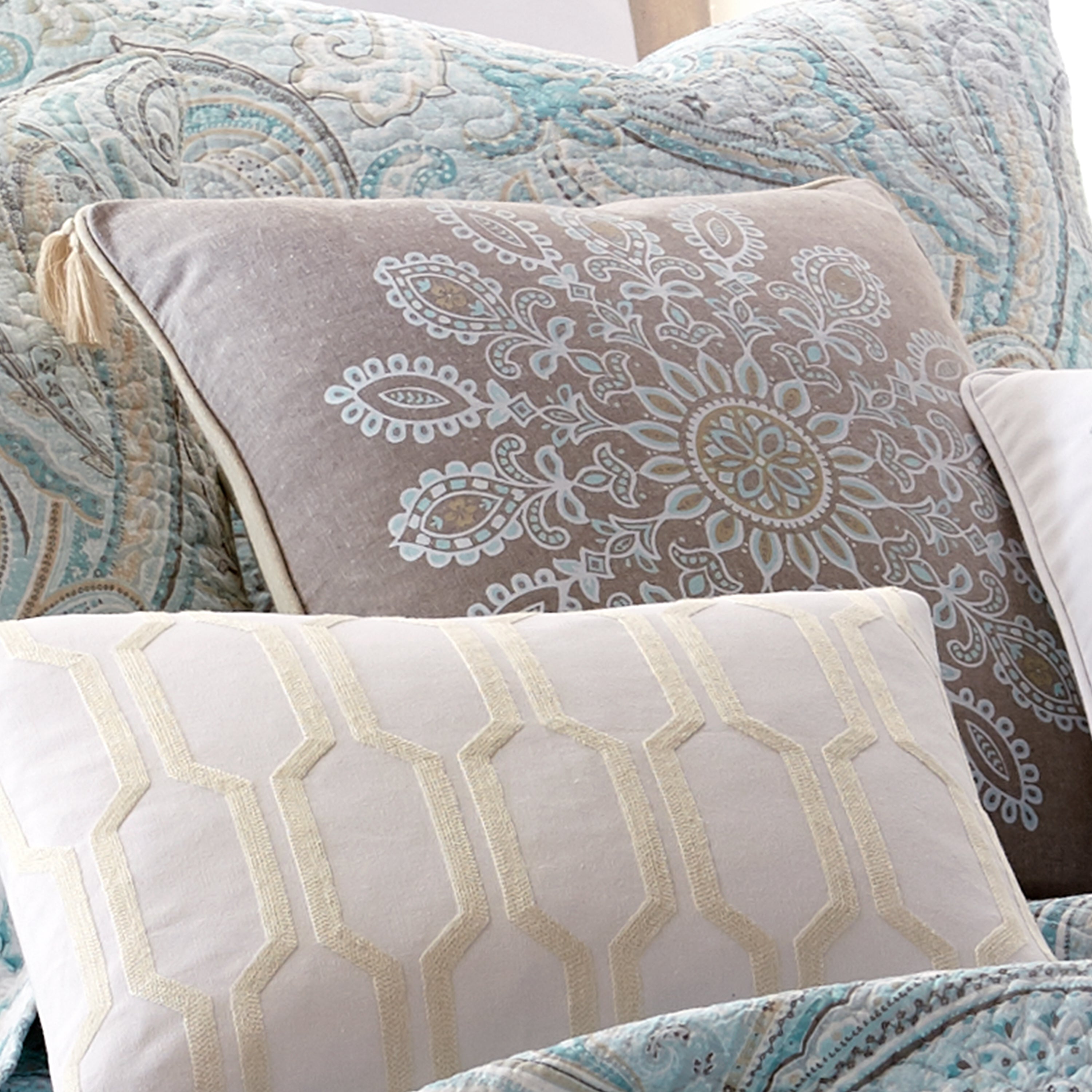 Levtex Home Spruce Spa Print Tassel Pillow Decorative Pillows