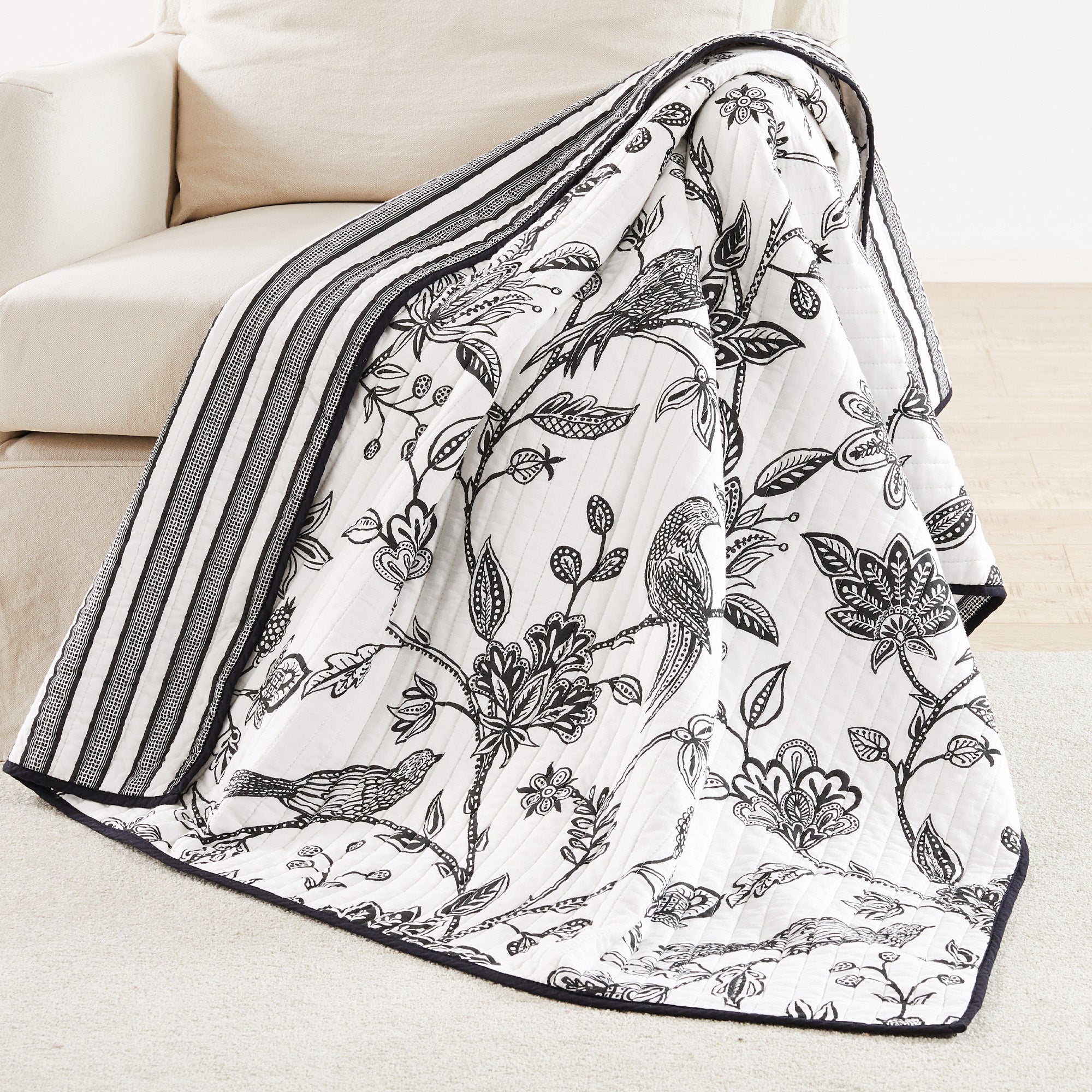 Levtex Home Tanzie Black Quilted Throw Throws