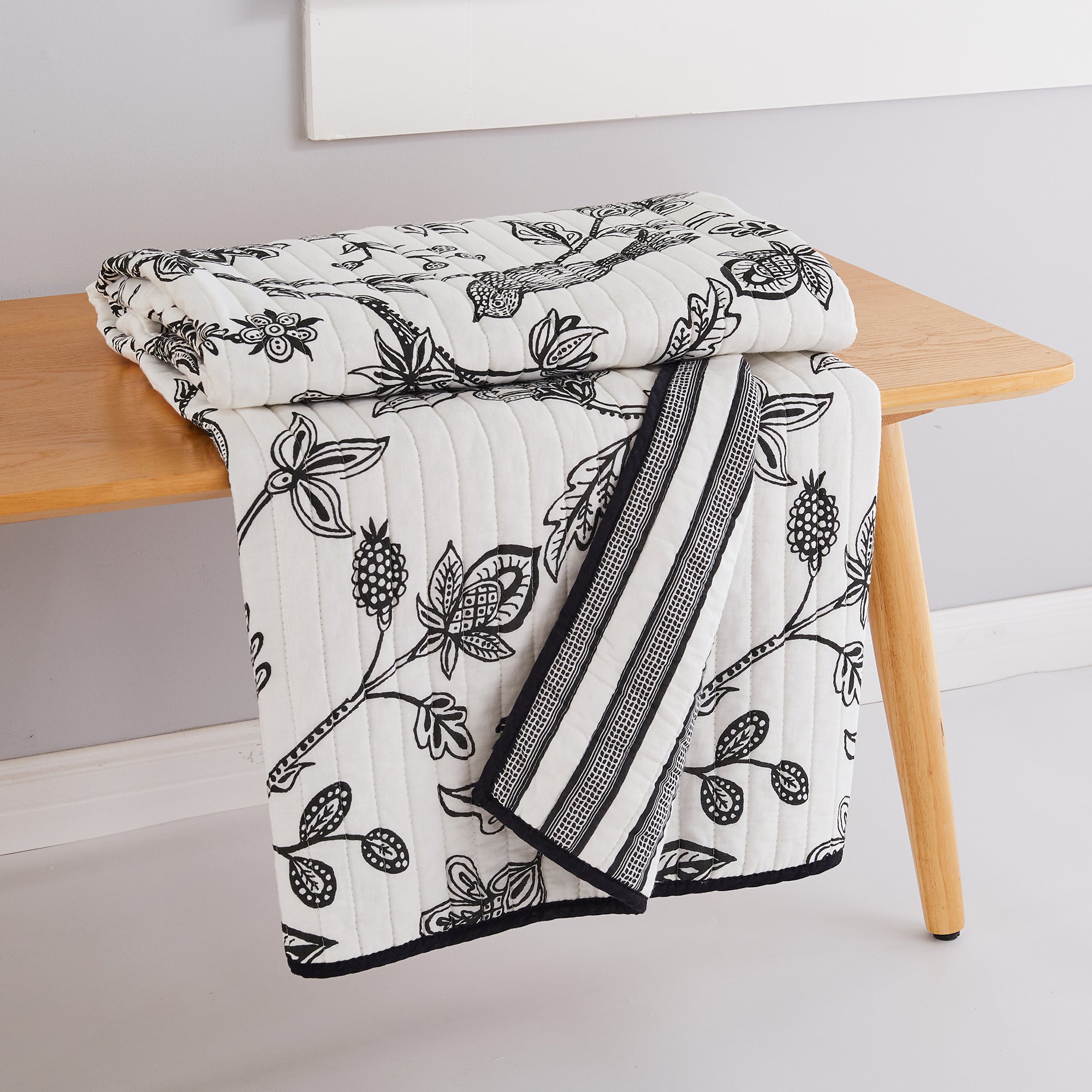 Levtex Home Tanzie Black Quilted Throw Throws
