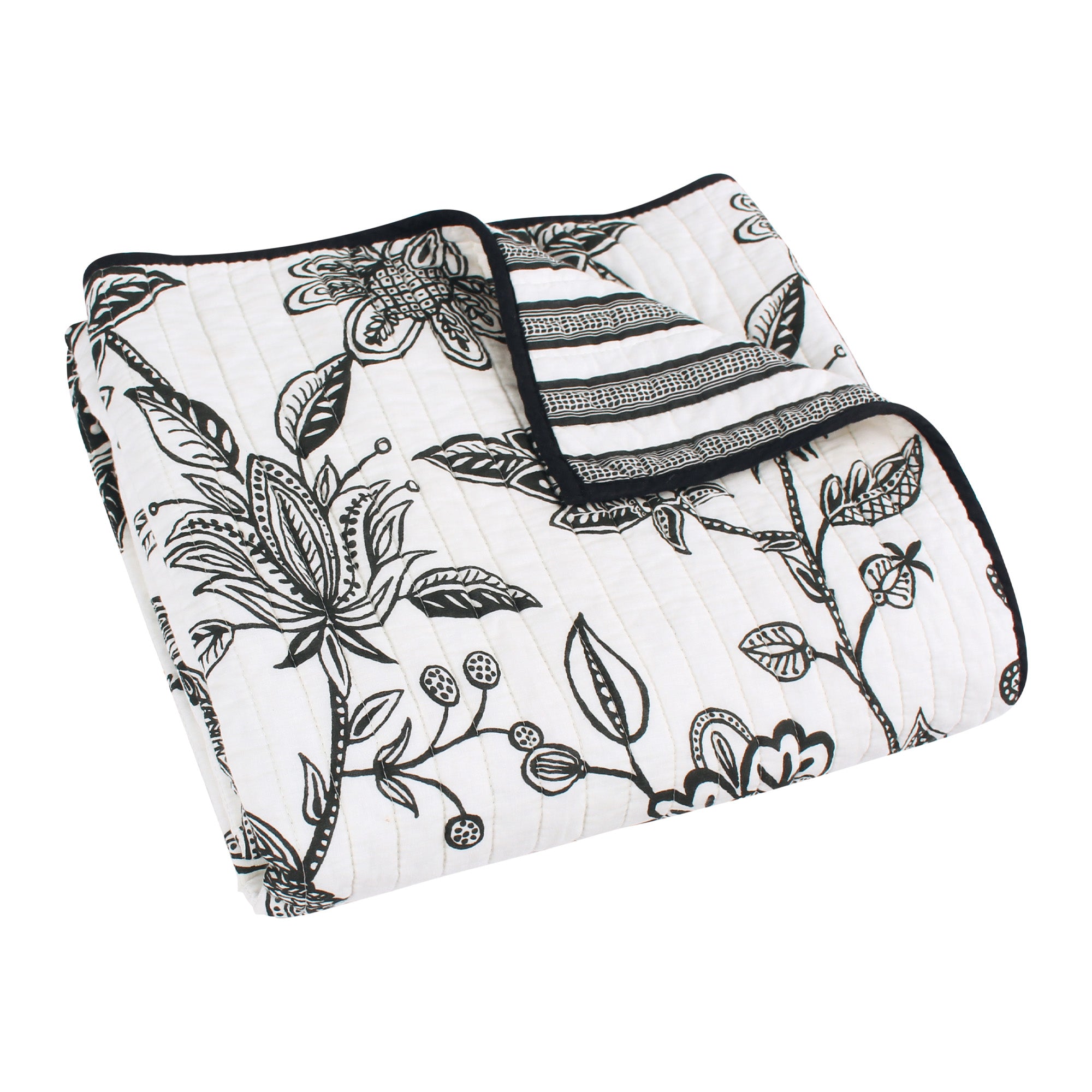 Levtex Home Tanzie Black Quilted Throw Throws