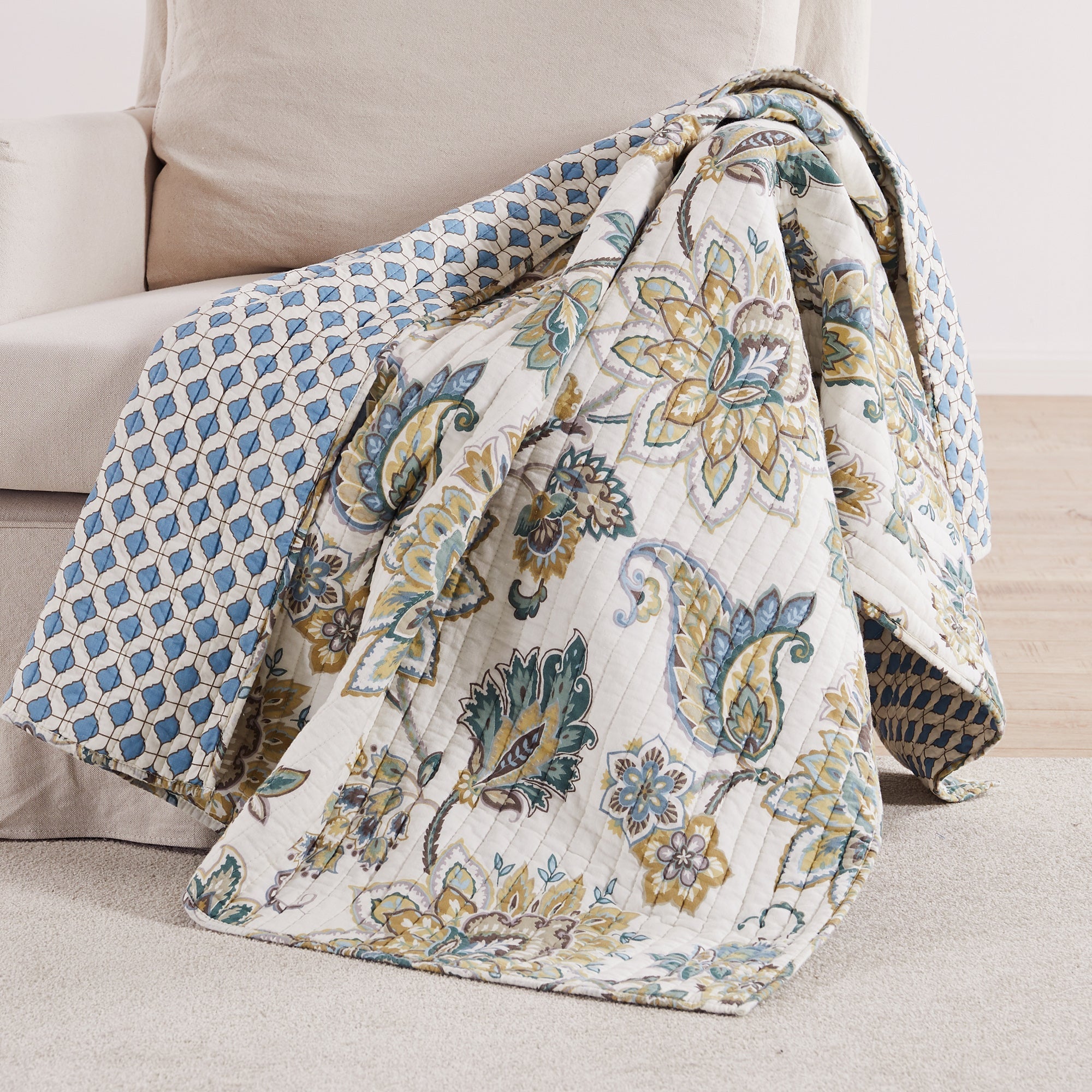 Levtex Home Palladium Grey Quilted Throw Throws