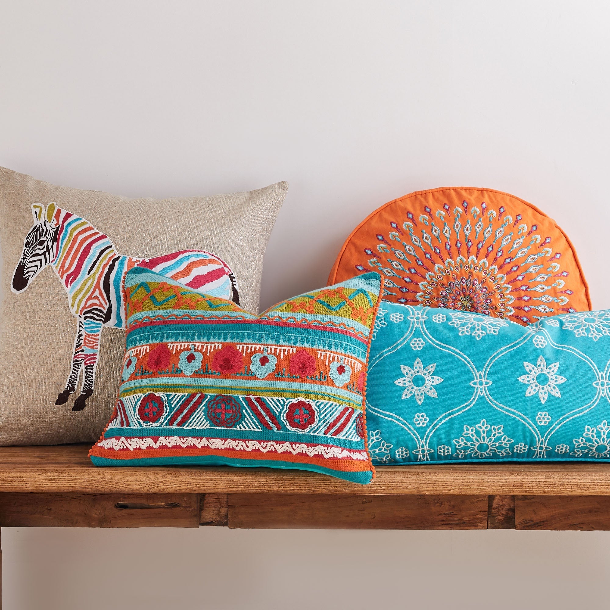 Levtex Home Mirage Peacock Round Pillow Decorative Pillows