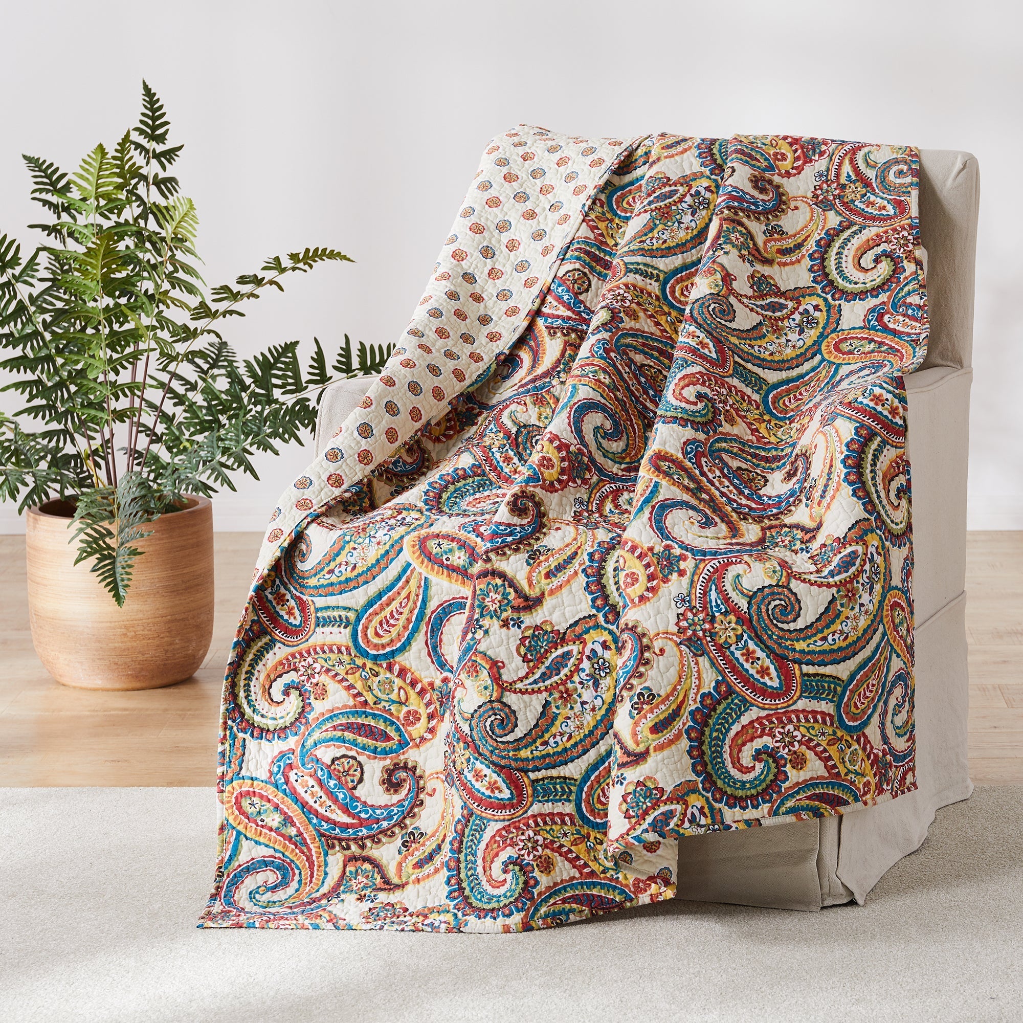 Levtex Home Alyssa Paisley Quilted Throw Throws