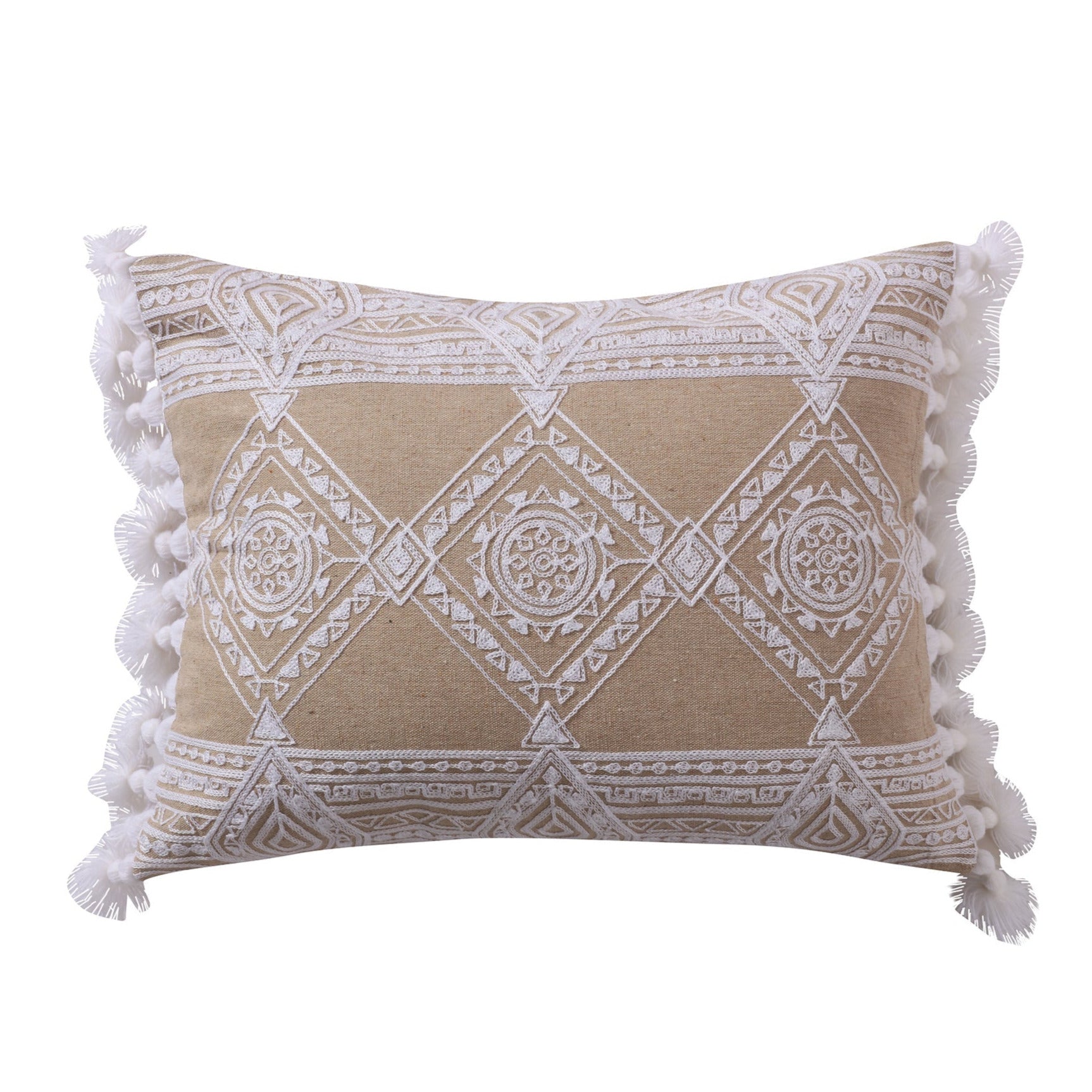 Levtex Home Harleson White Diamonds With Tassels Pillow Decorative Pillows