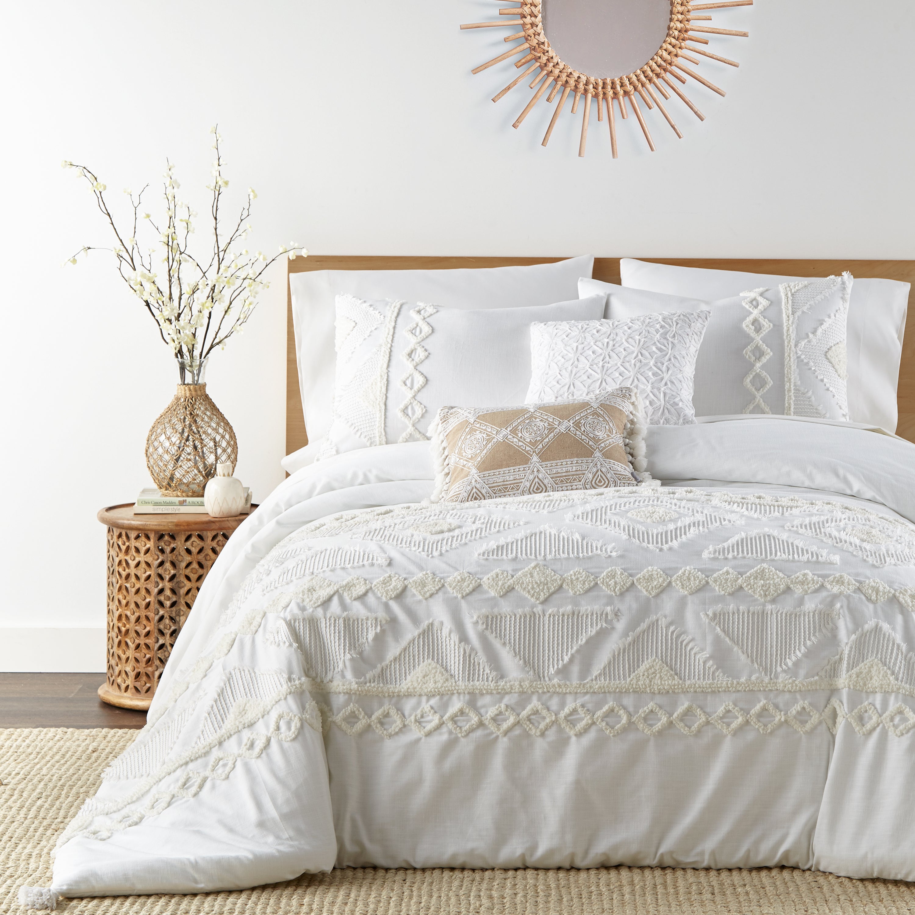 Levtex Home Harleson White Diamonds With Tassels Pillow Decorative Pillows