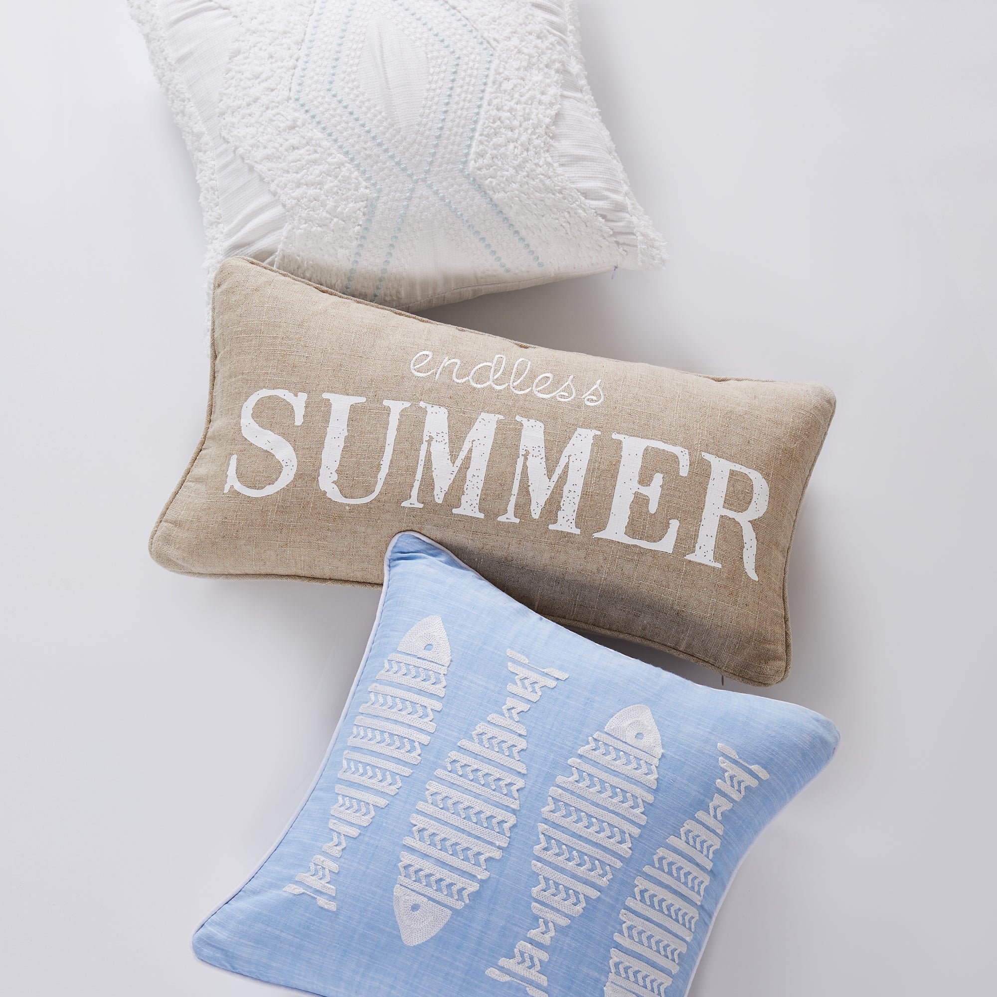 Levtex Home Blue Sea Chenille Tufted Pillow Decorative Pillows