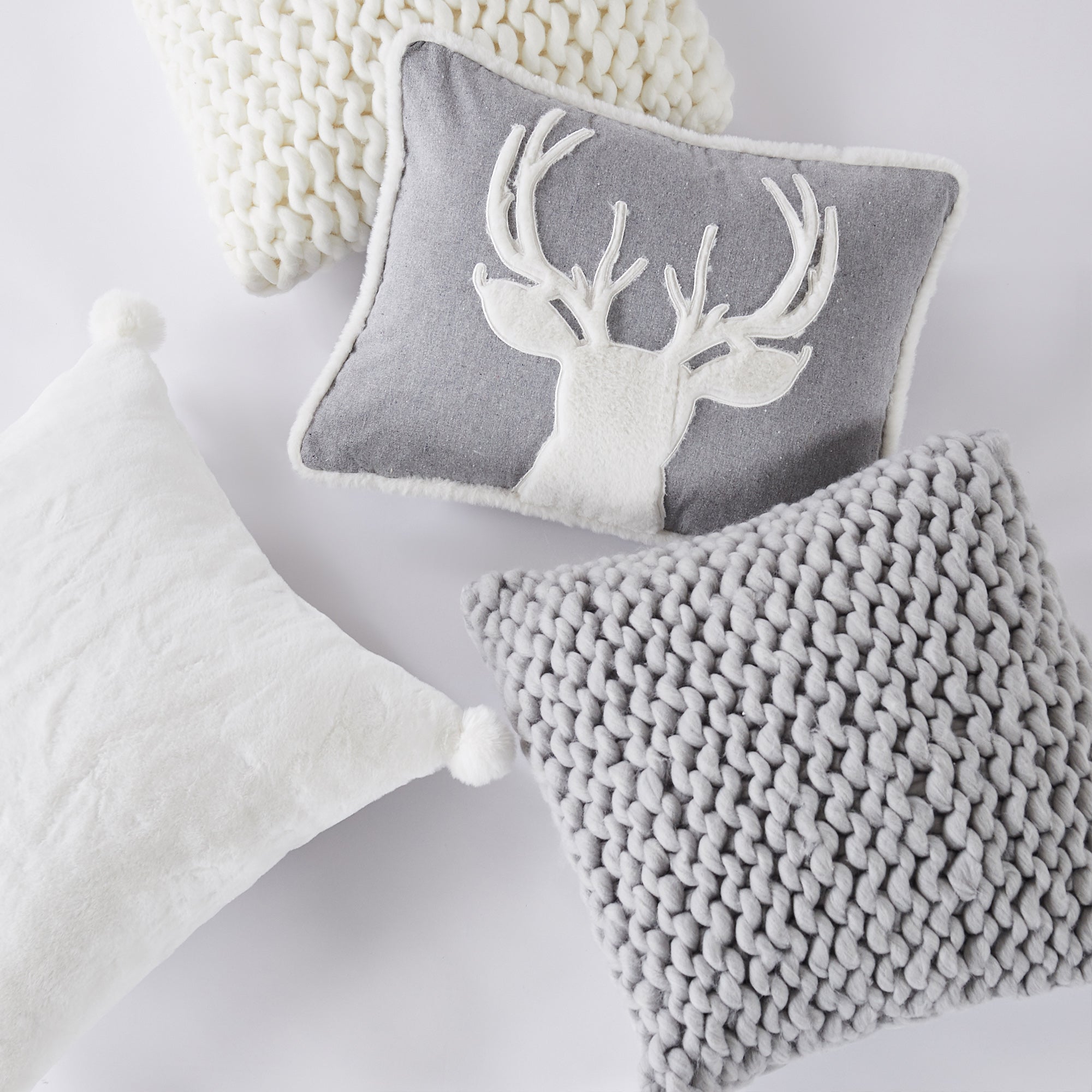 Levtex Home Macallister Plaid Cable Knit Grey Pillow Decorative Pillows