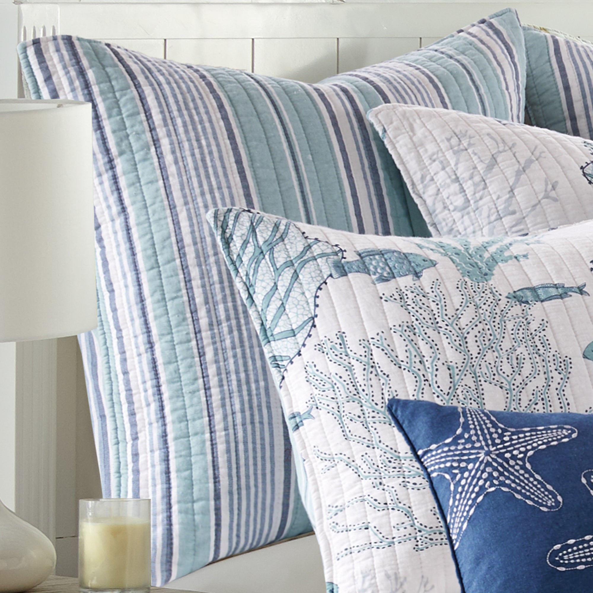 Levtex Home Lacey Sea Euro Sham Set of 2 Euro Shams