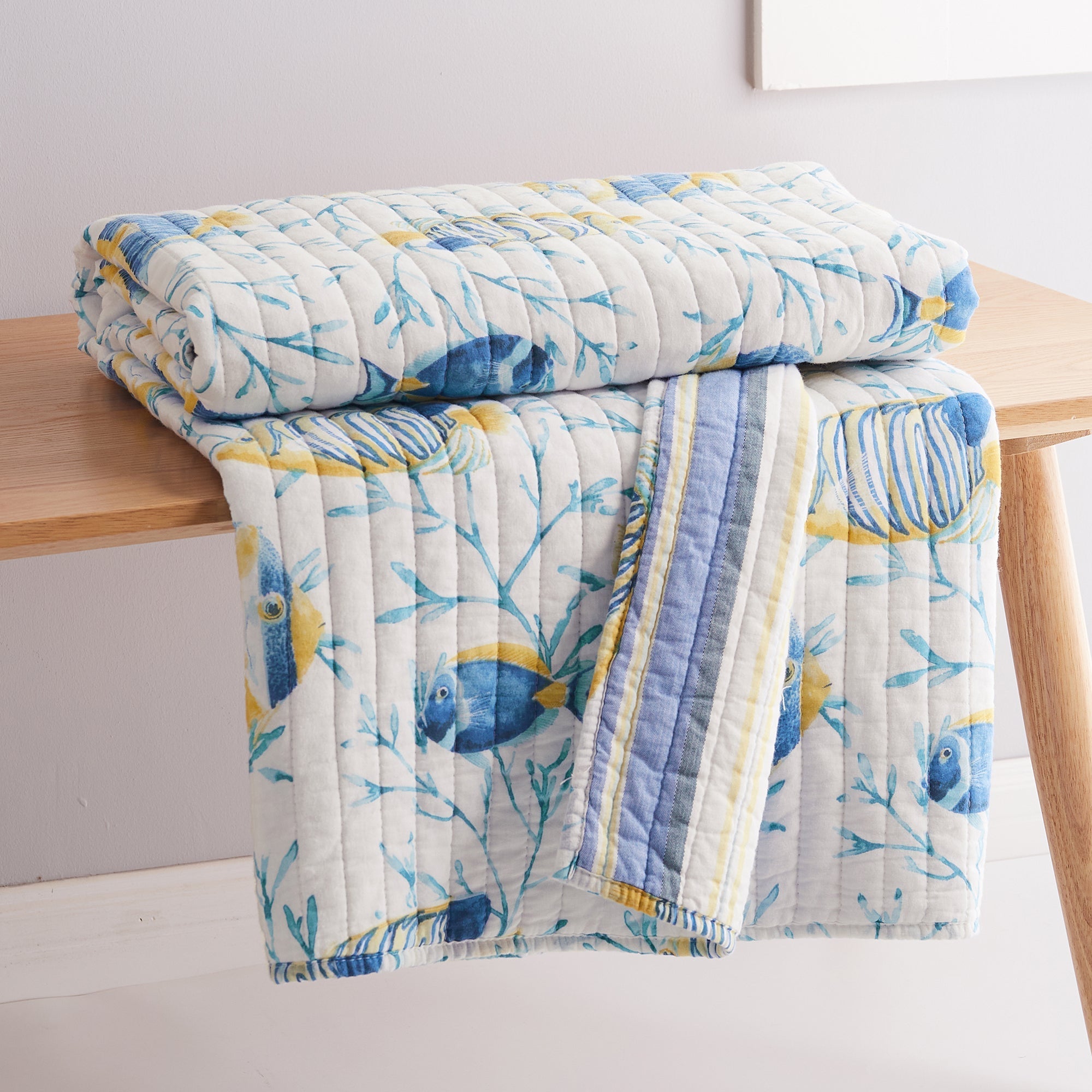 Levtex Home Tropical Sea Quilted Throw Throws
