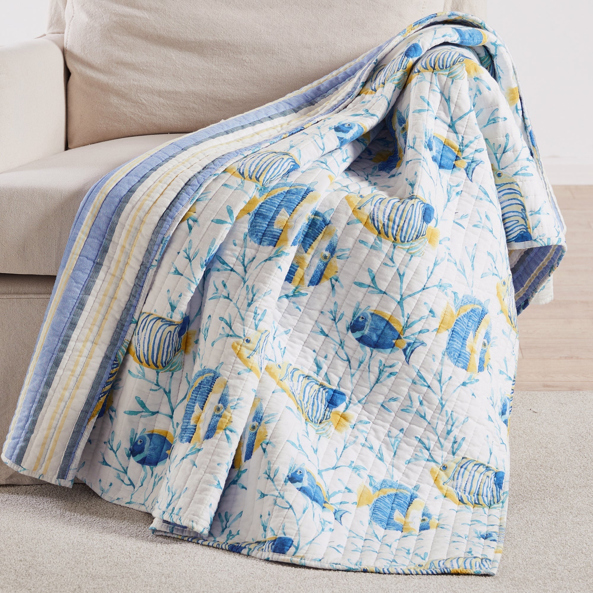 Levtex Home Tropical Sea Quilted Throw Throws