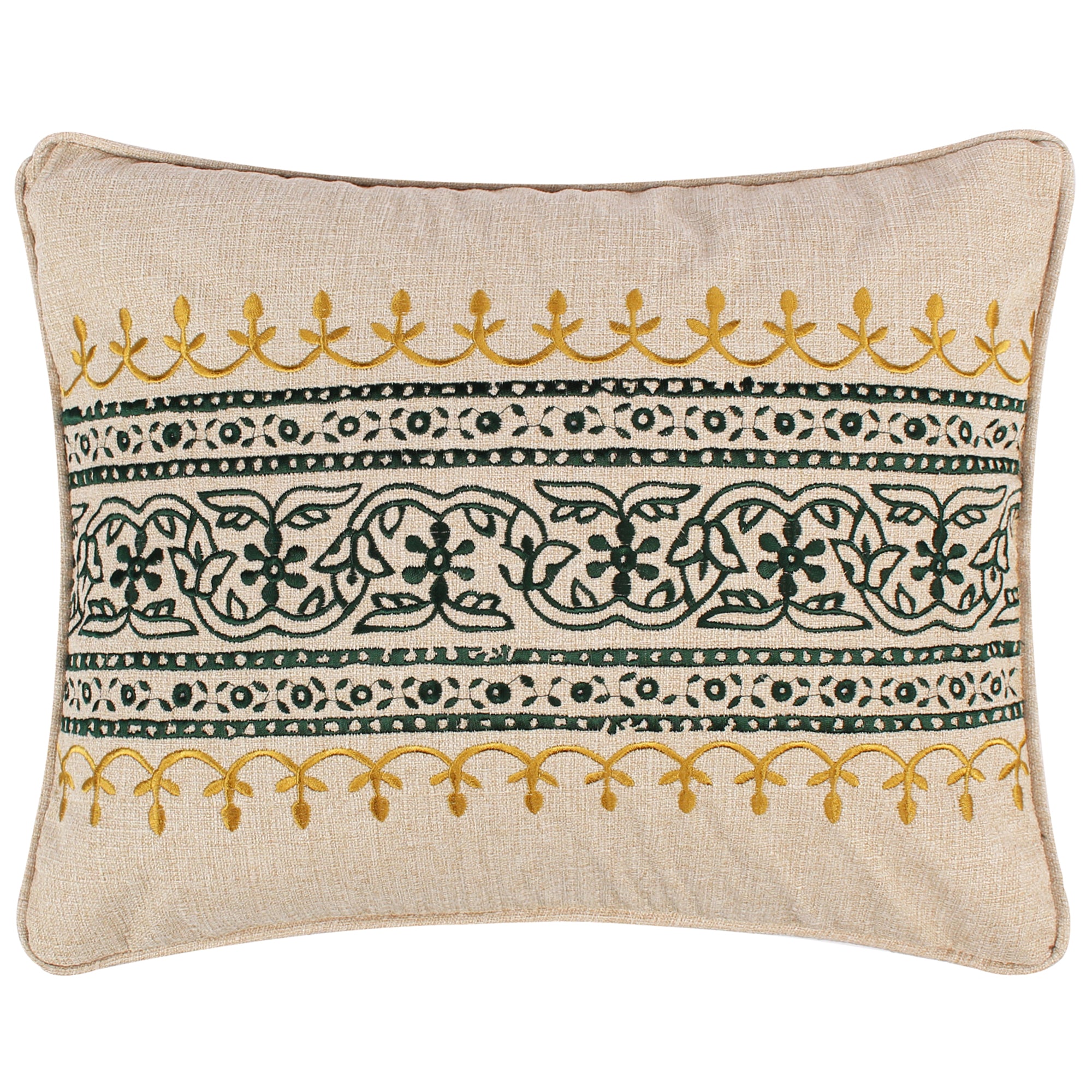 Levtex Home Kimpton Green Embroidered Pillow Decorative Pillows