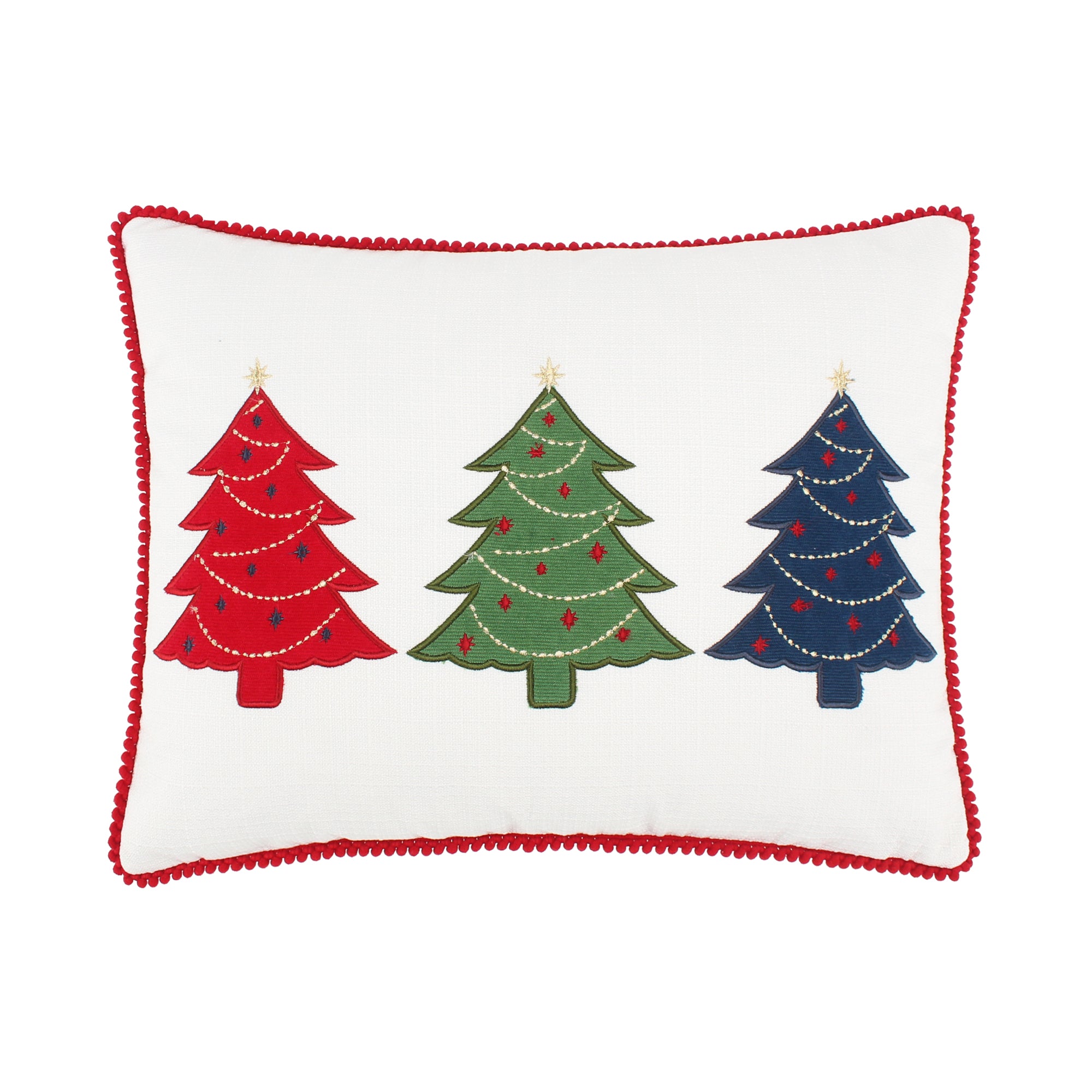 Levtex Home White Pine Festive Trees Pillow 14x18 Decorative Pillows
