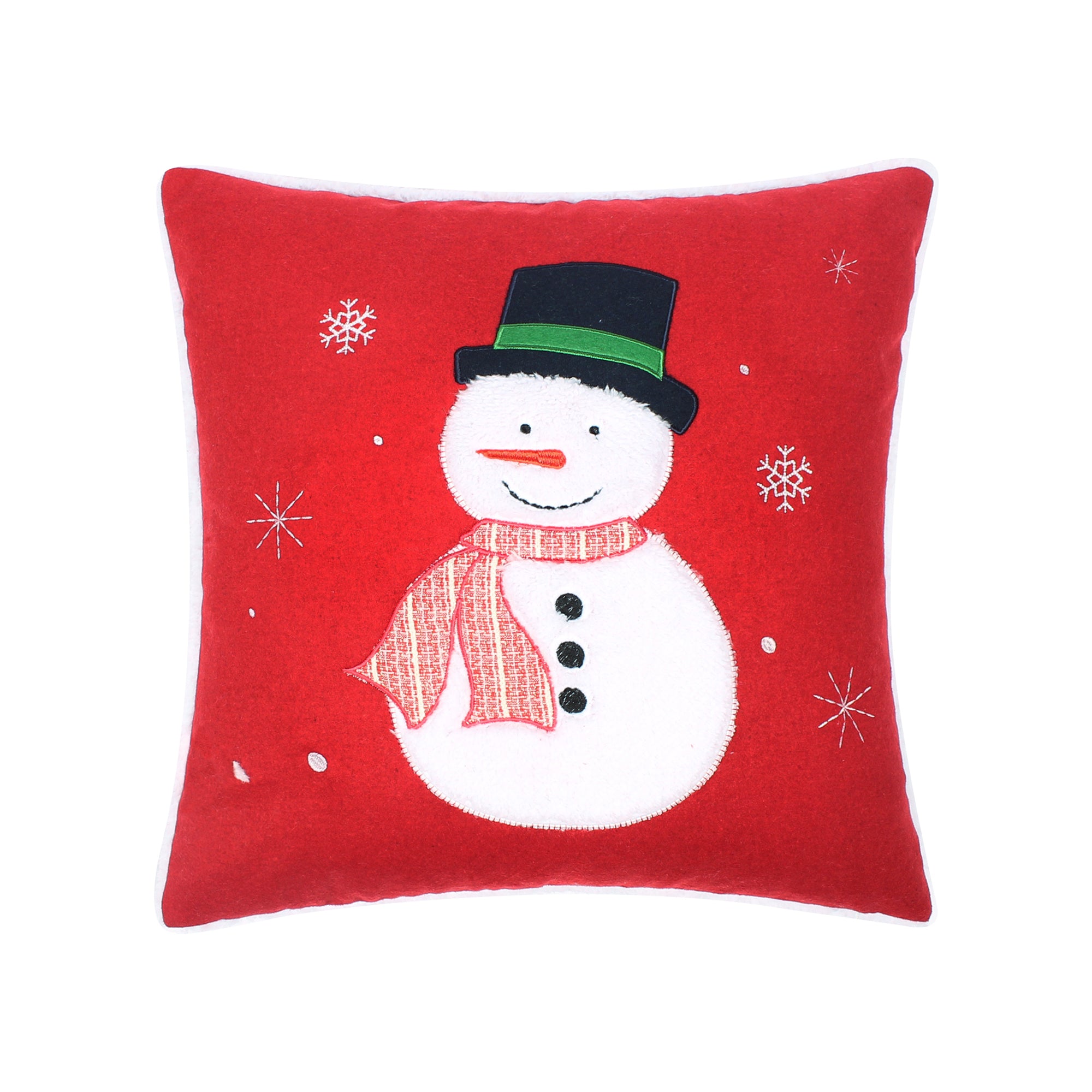 Levtex Home White Pine Applique Snowman Pillow Decorative Pillows
