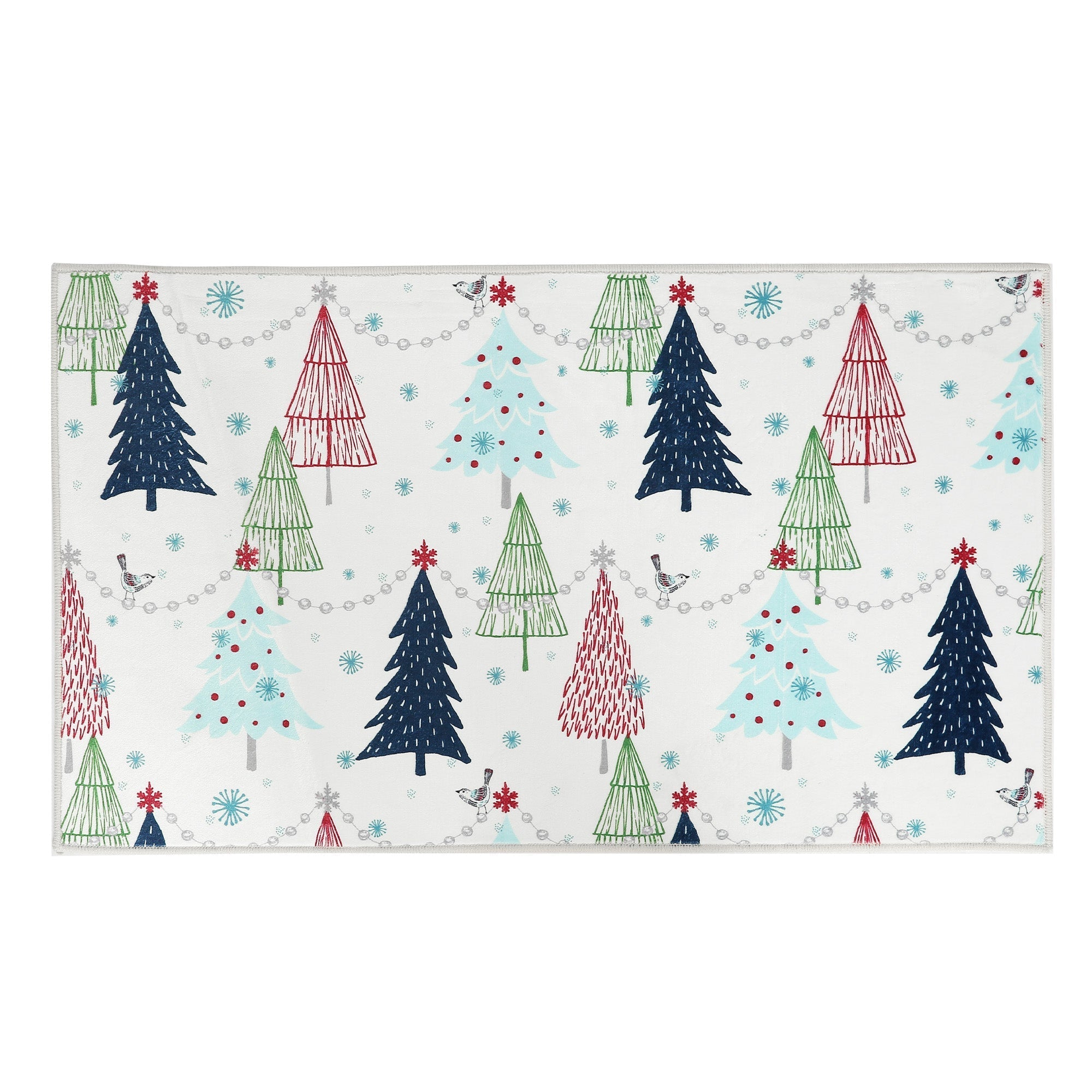 Levtex Home White Pine Multicolor Christmas Trees Rug Rugs