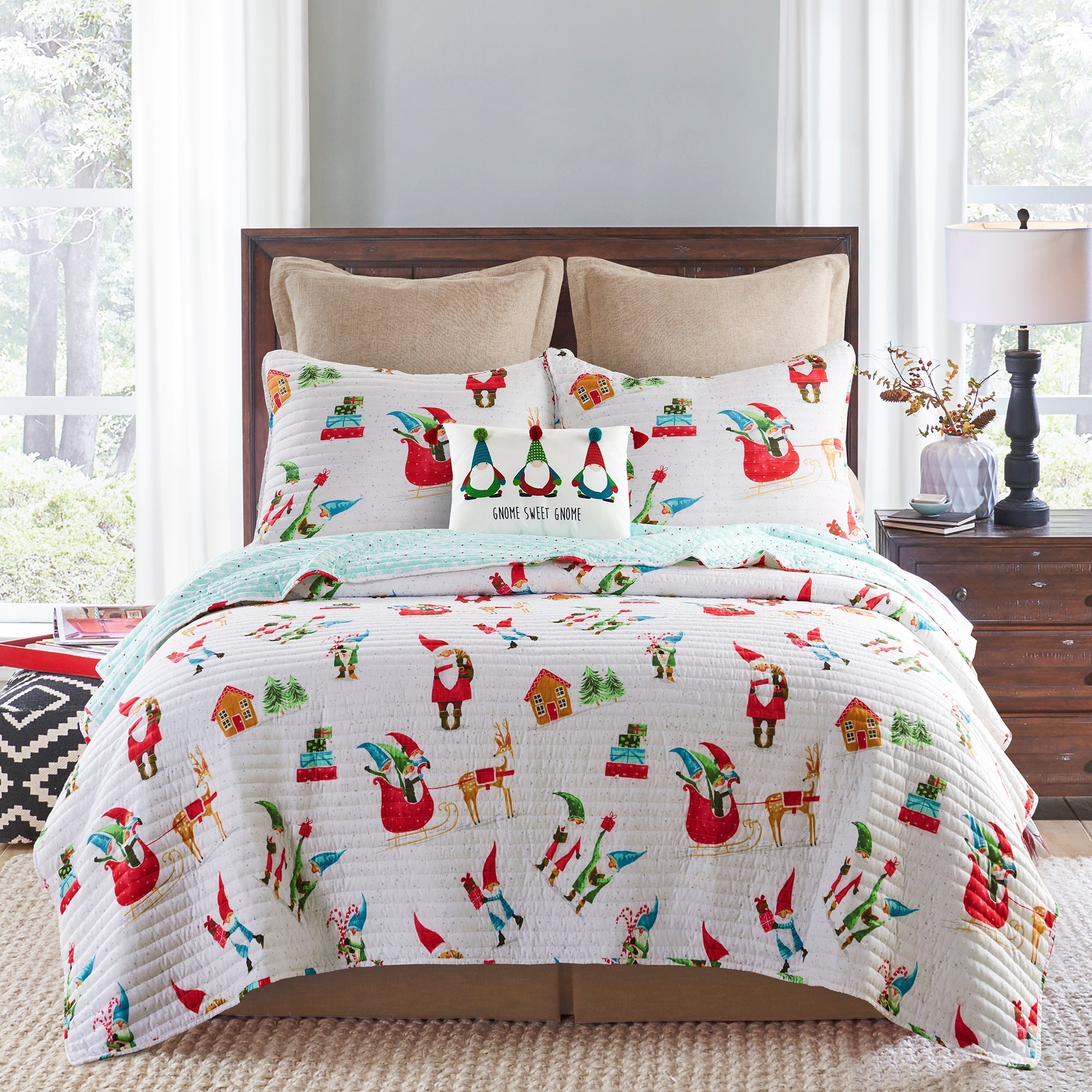 Levtex Home Gnome for the Holidays White Quilt Quilts