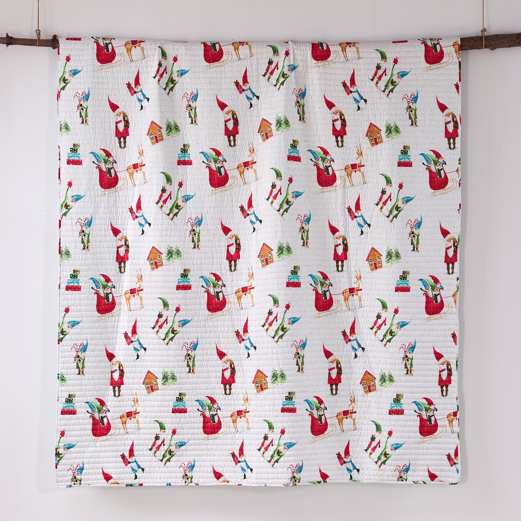 Levtex Home Gnome for the Holidays White Quilt Quilts