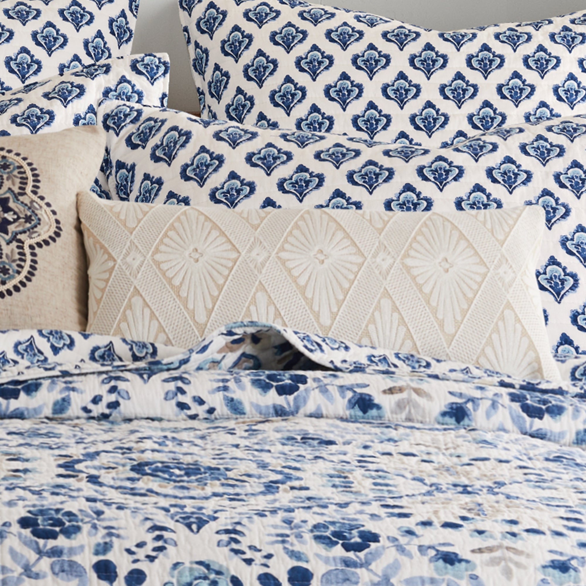 Levtex Home Lorrance Diamond Embroidered Pillow Decorative Pillows