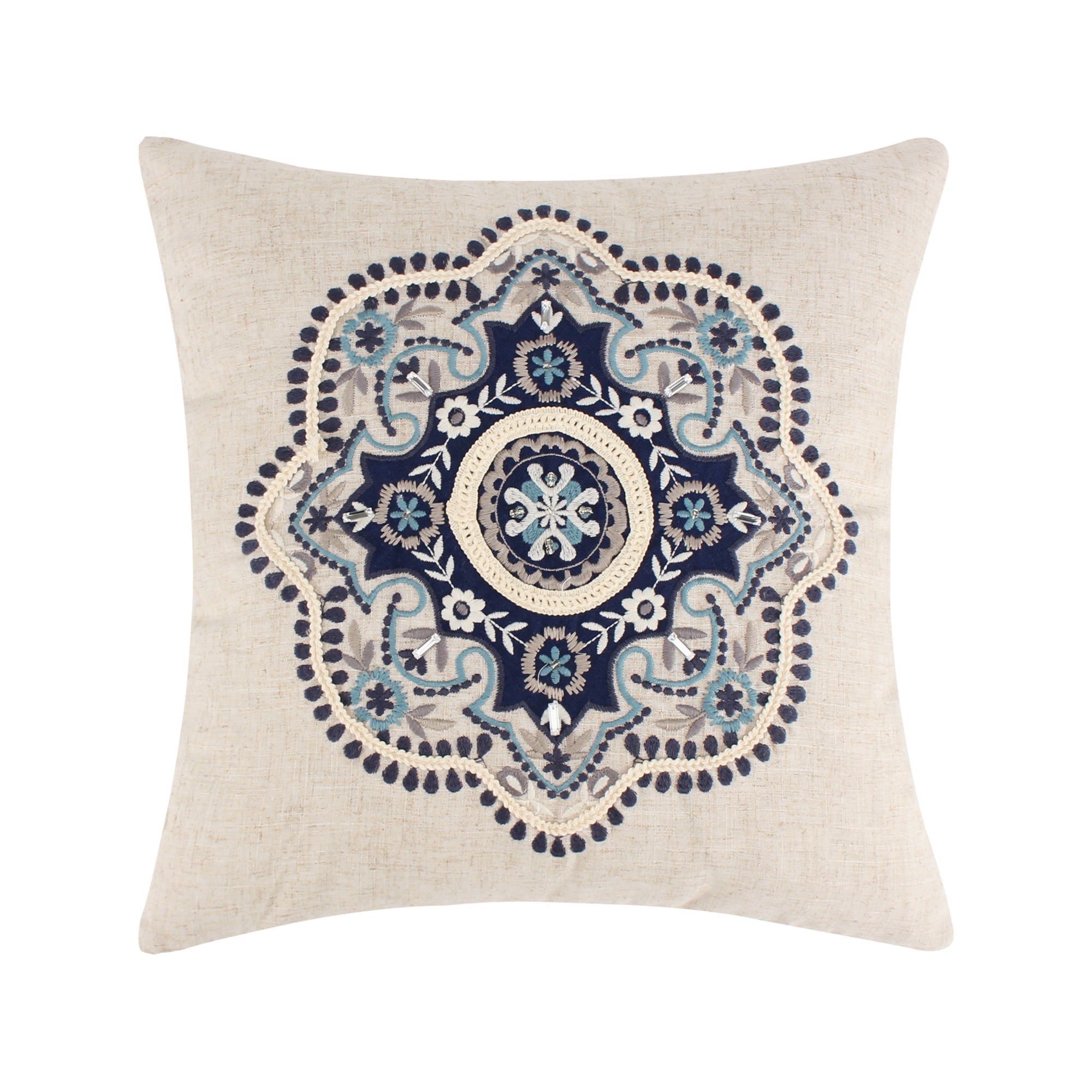 Levtex Home Lorrance Embroidered Medallion Pillow Decorative Pillows
