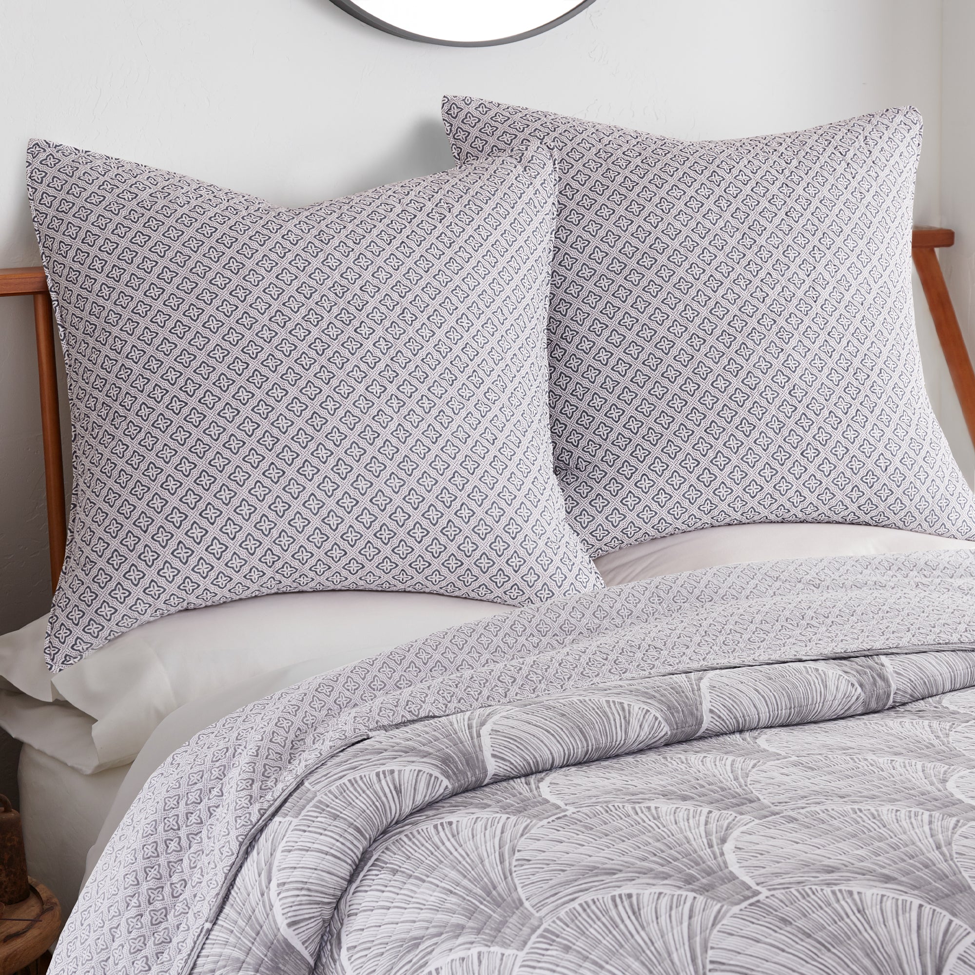 Levtex Home Wexford Grey Euro Sham Set of 2 Euro Shams