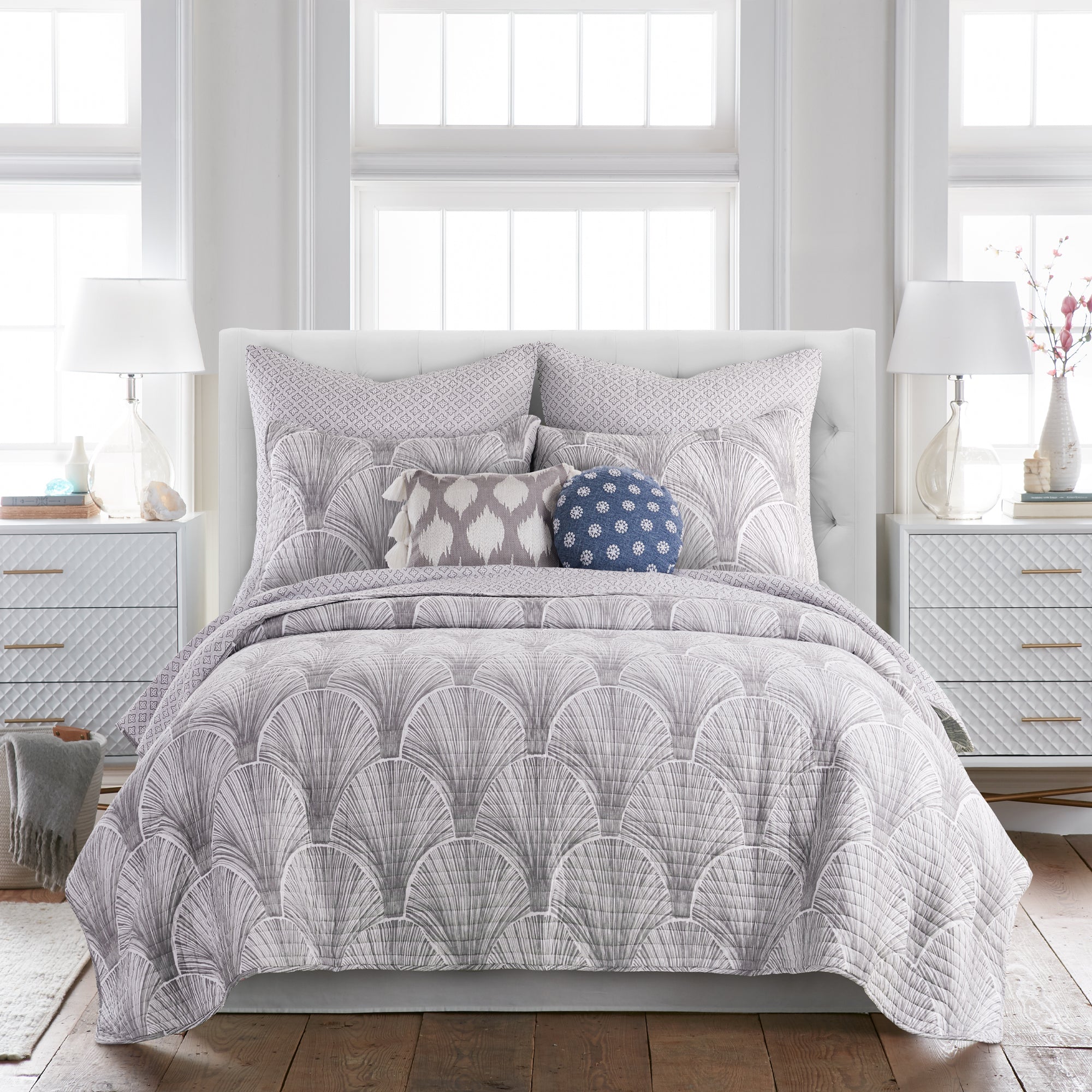Levtex Home Wexford Grey Euro Sham Set of 2 Euro Shams