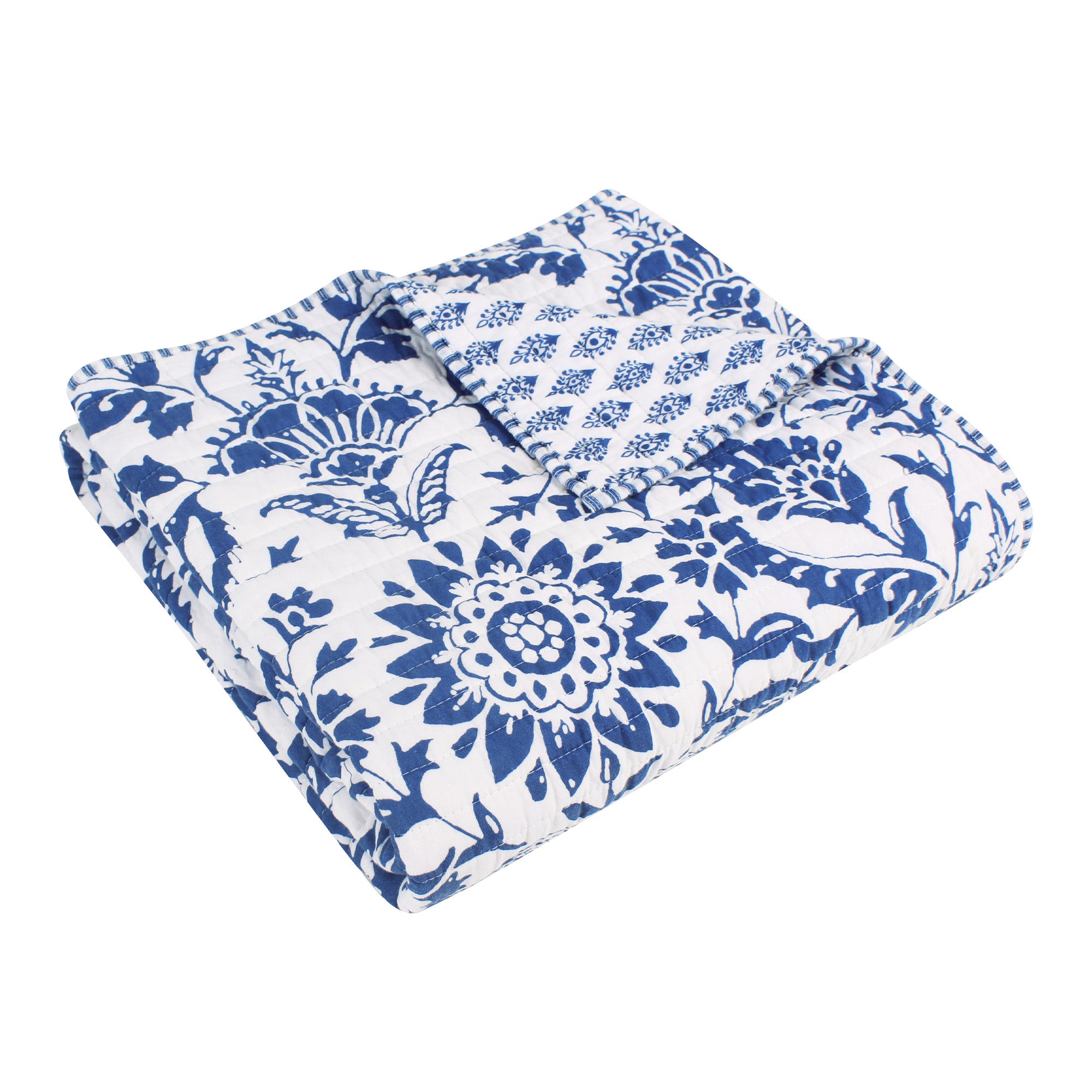 Levtex Home Clara Blue Quilted Throw Throws