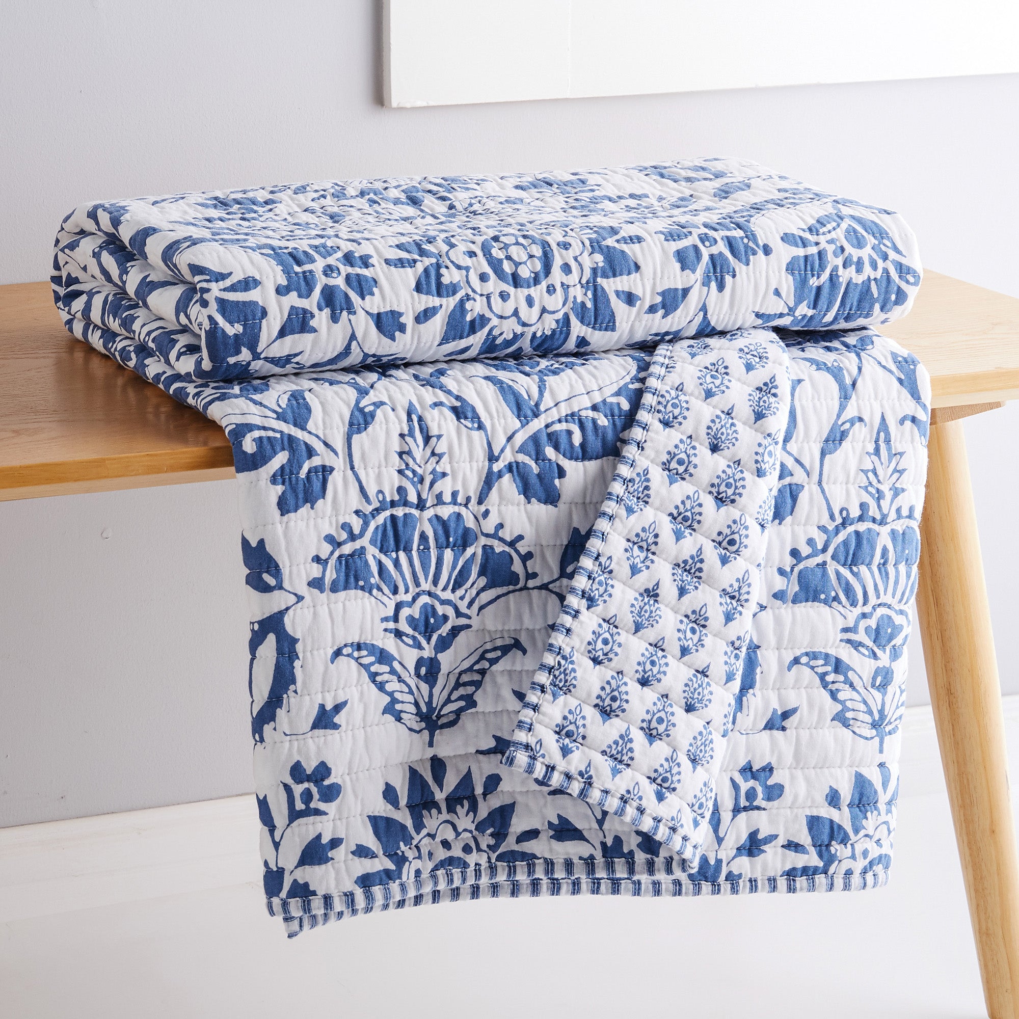 Levtex Home Clara Blue Quilted Throw Throws