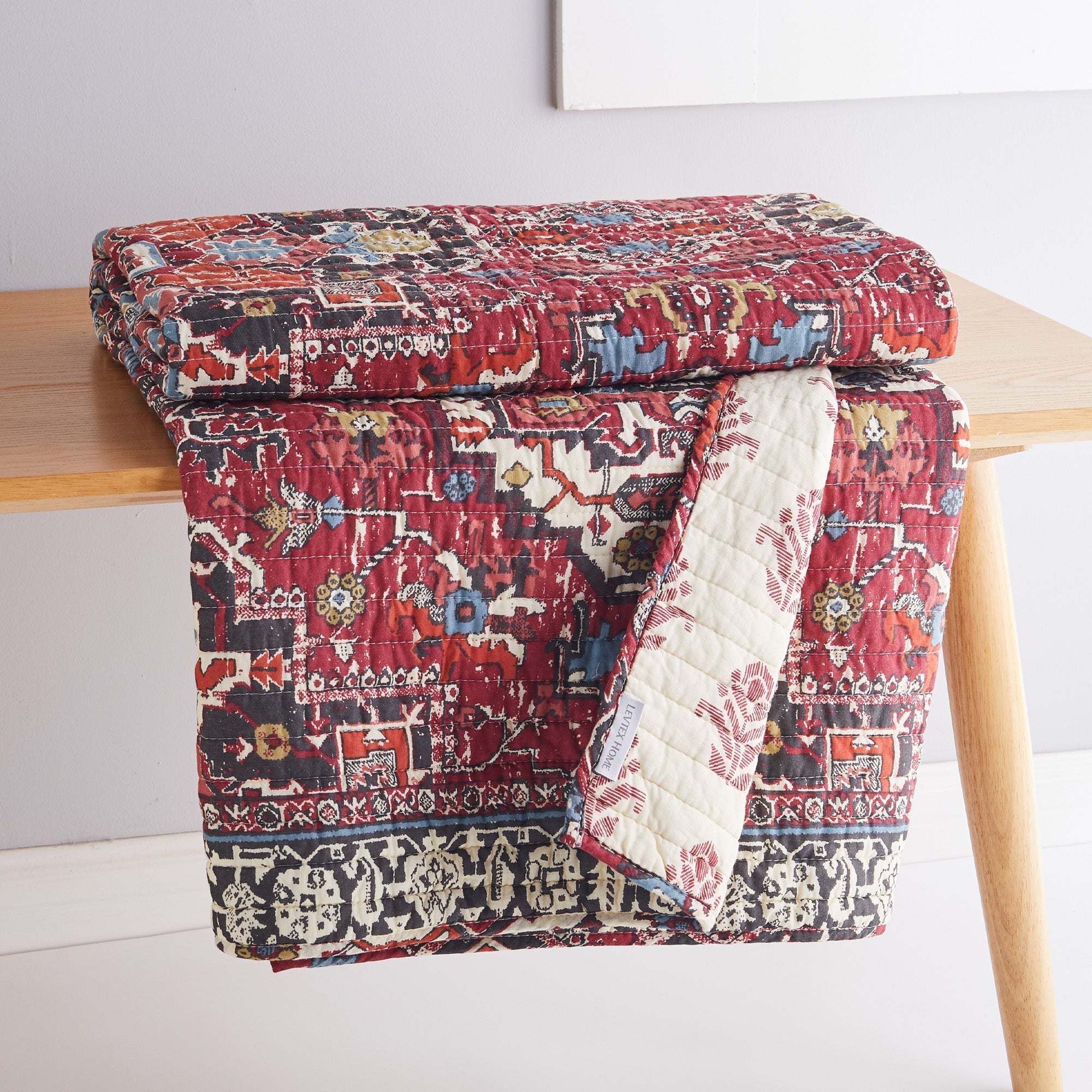 Khotan Red Quilted Throw