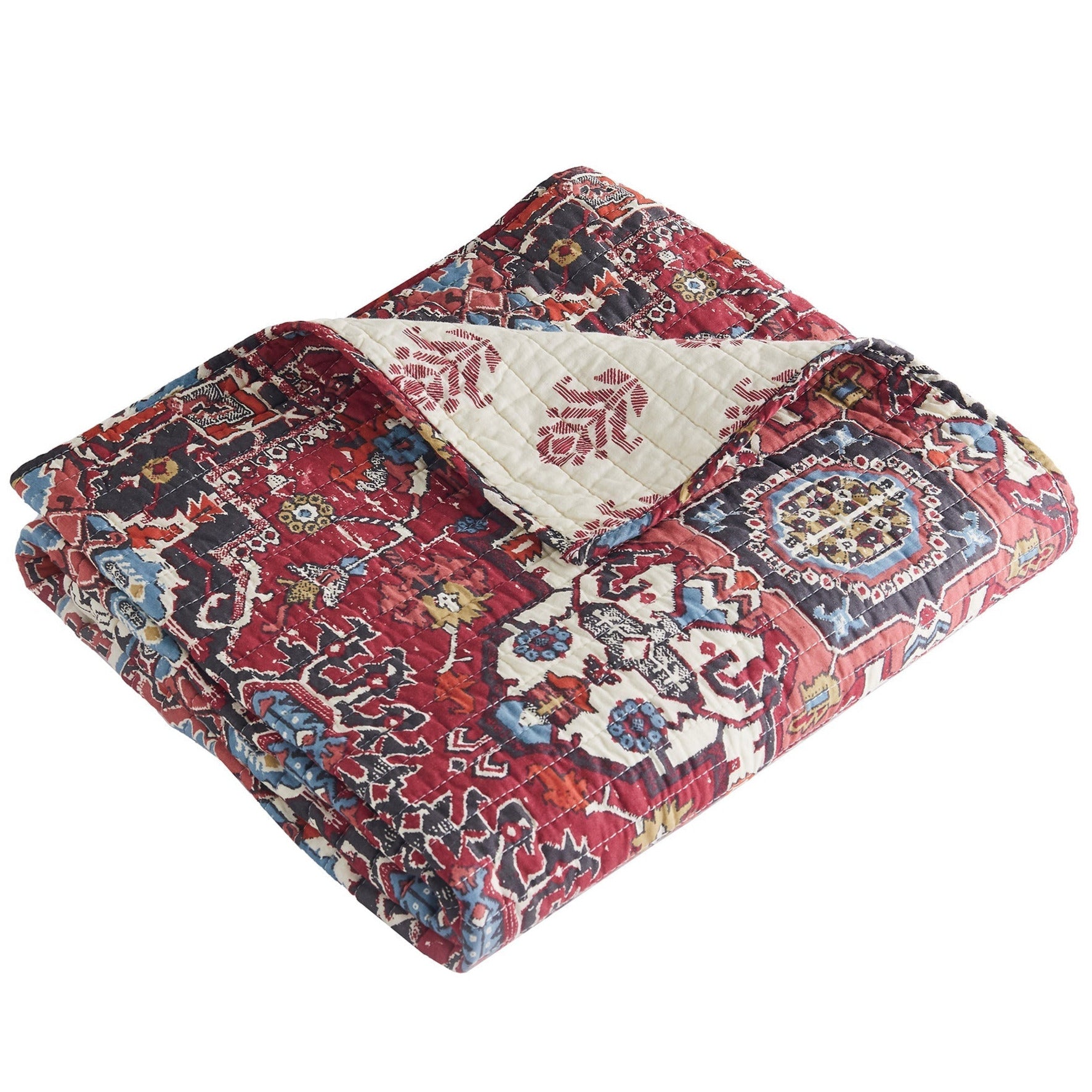 Khotan Red Quilted Throw